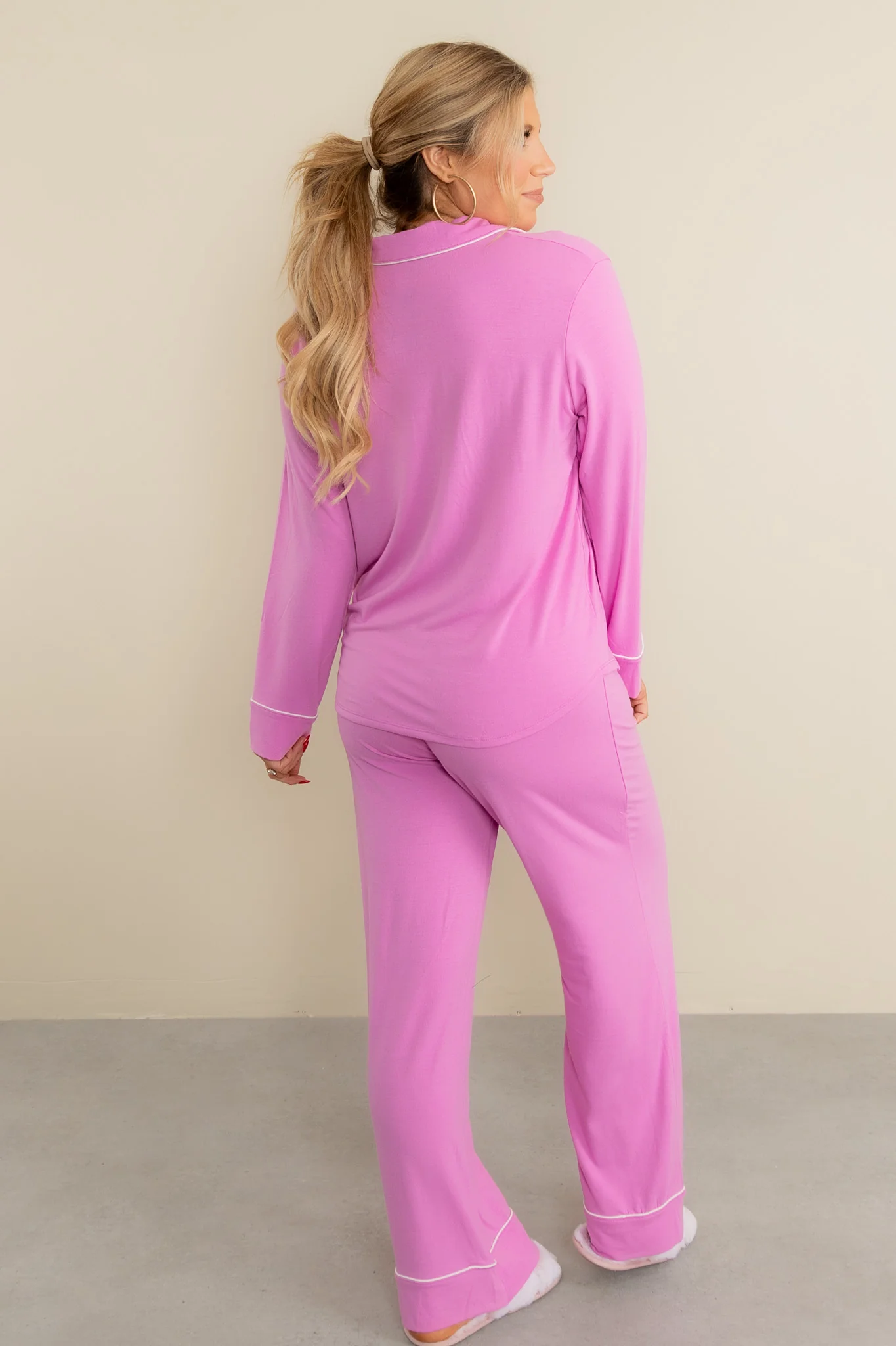 Sweet Dreams Pajama Set In Bright Mauve - Image 4