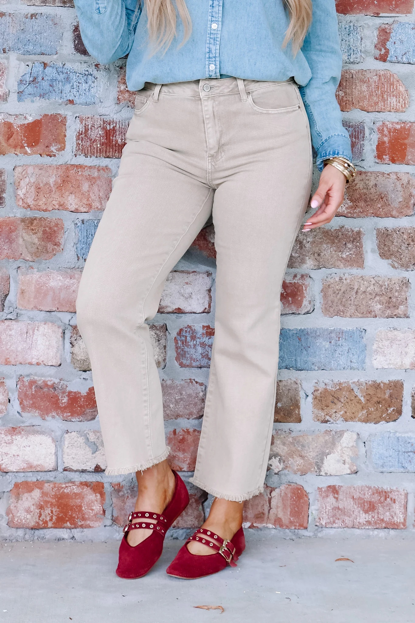 Take it Away Ash Mocha Wide Leg Jean