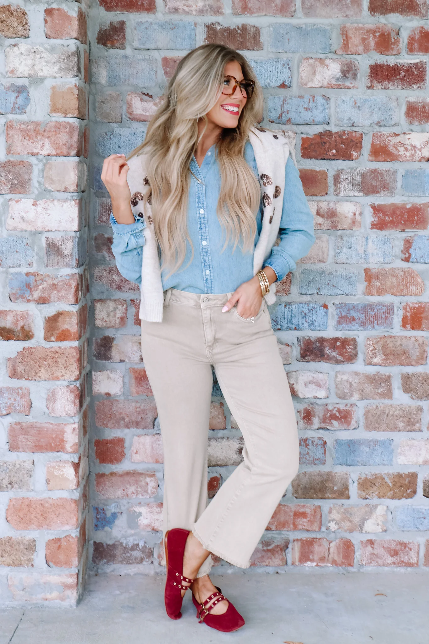 Take it Away Ash Mocha Wide Leg Jean - Image 6