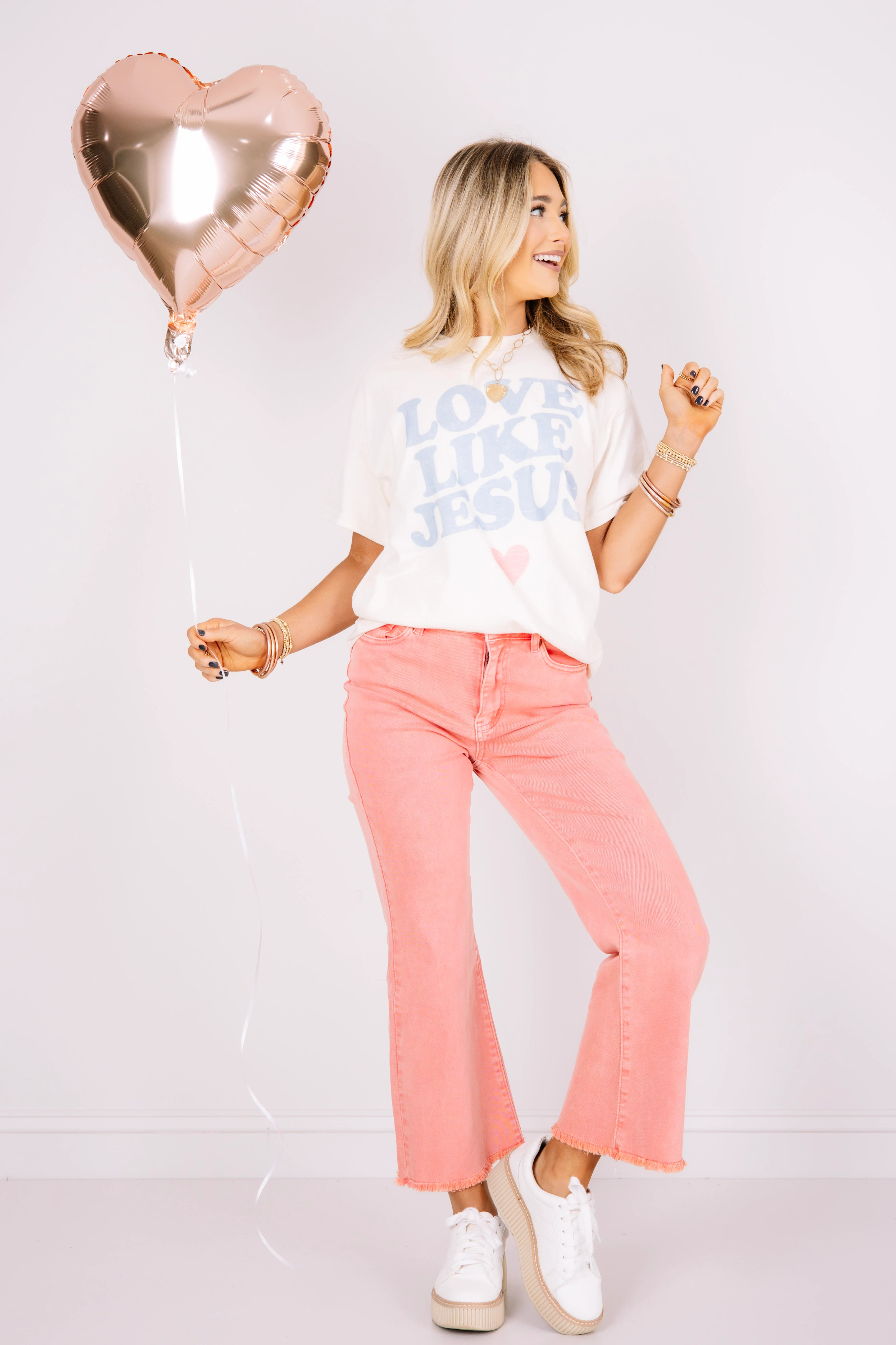 Take it Away Ash Pink Wide Leg Jean - Image 7