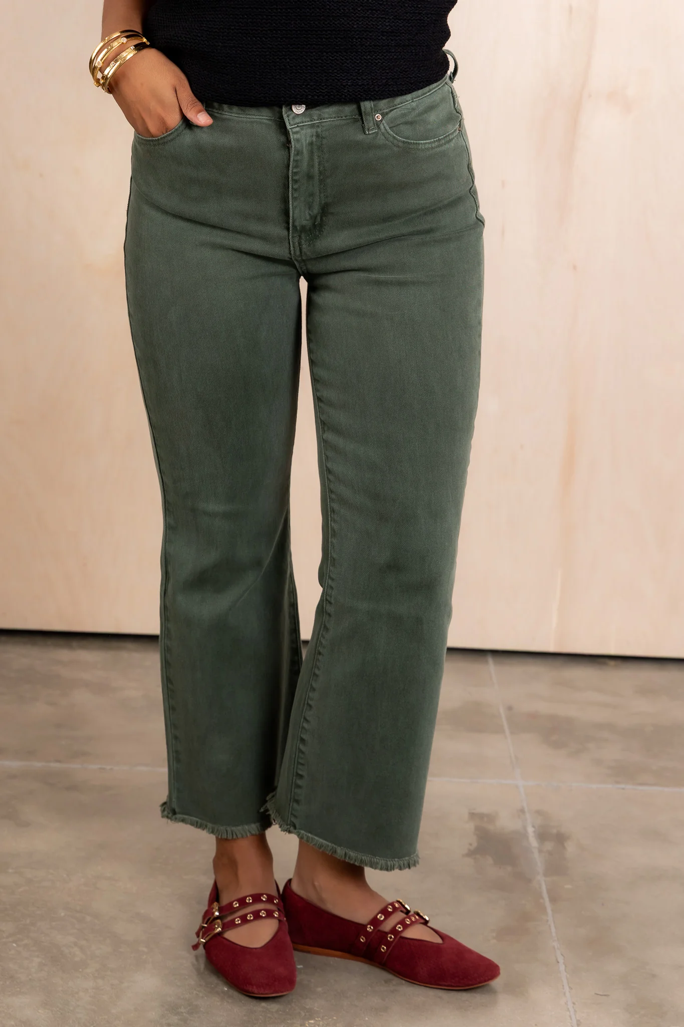 Take it Away Dark Olive Wide Leg Jean