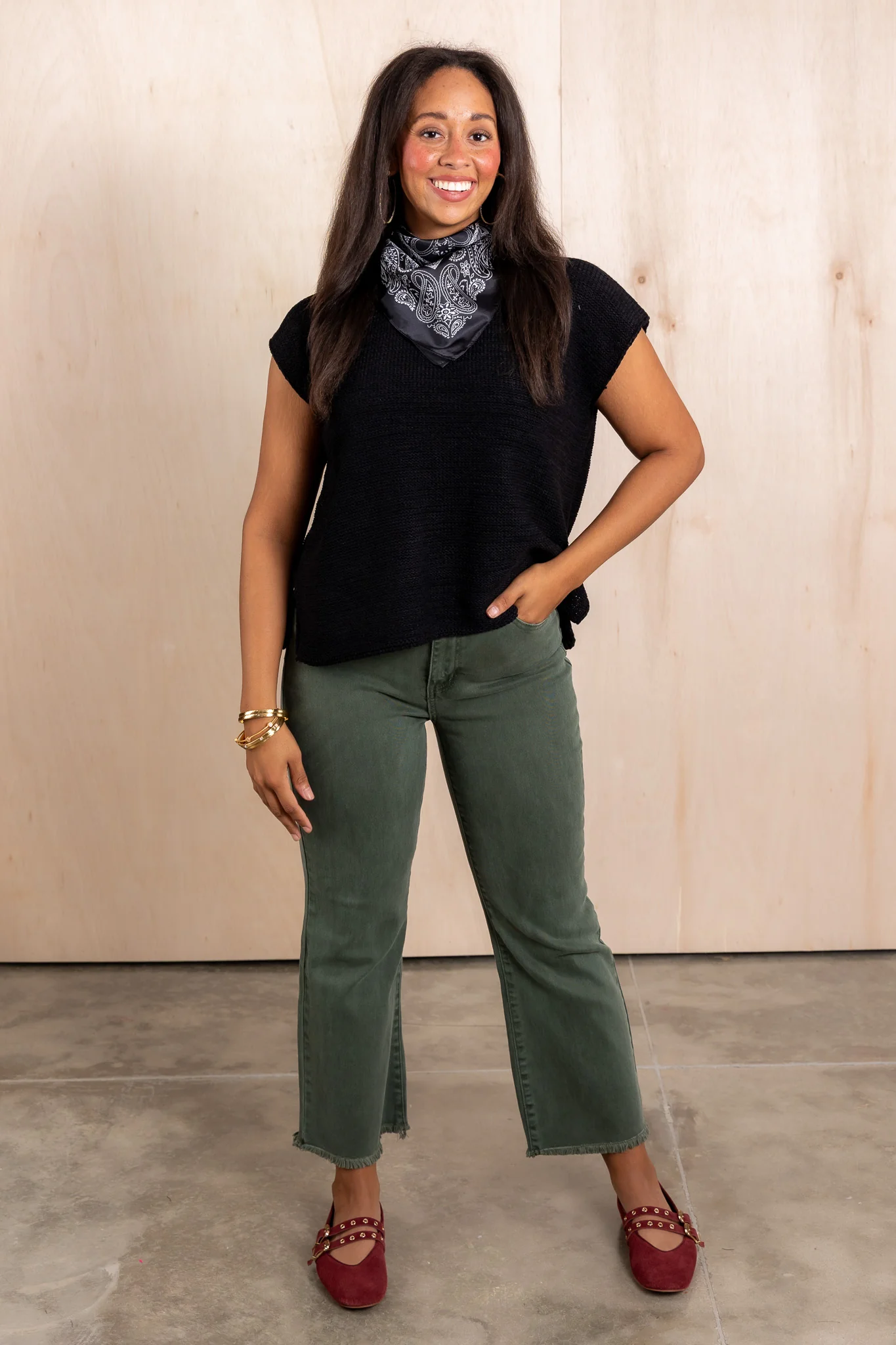 Take it Away Dark Olive Wide Leg Jean - Image 3