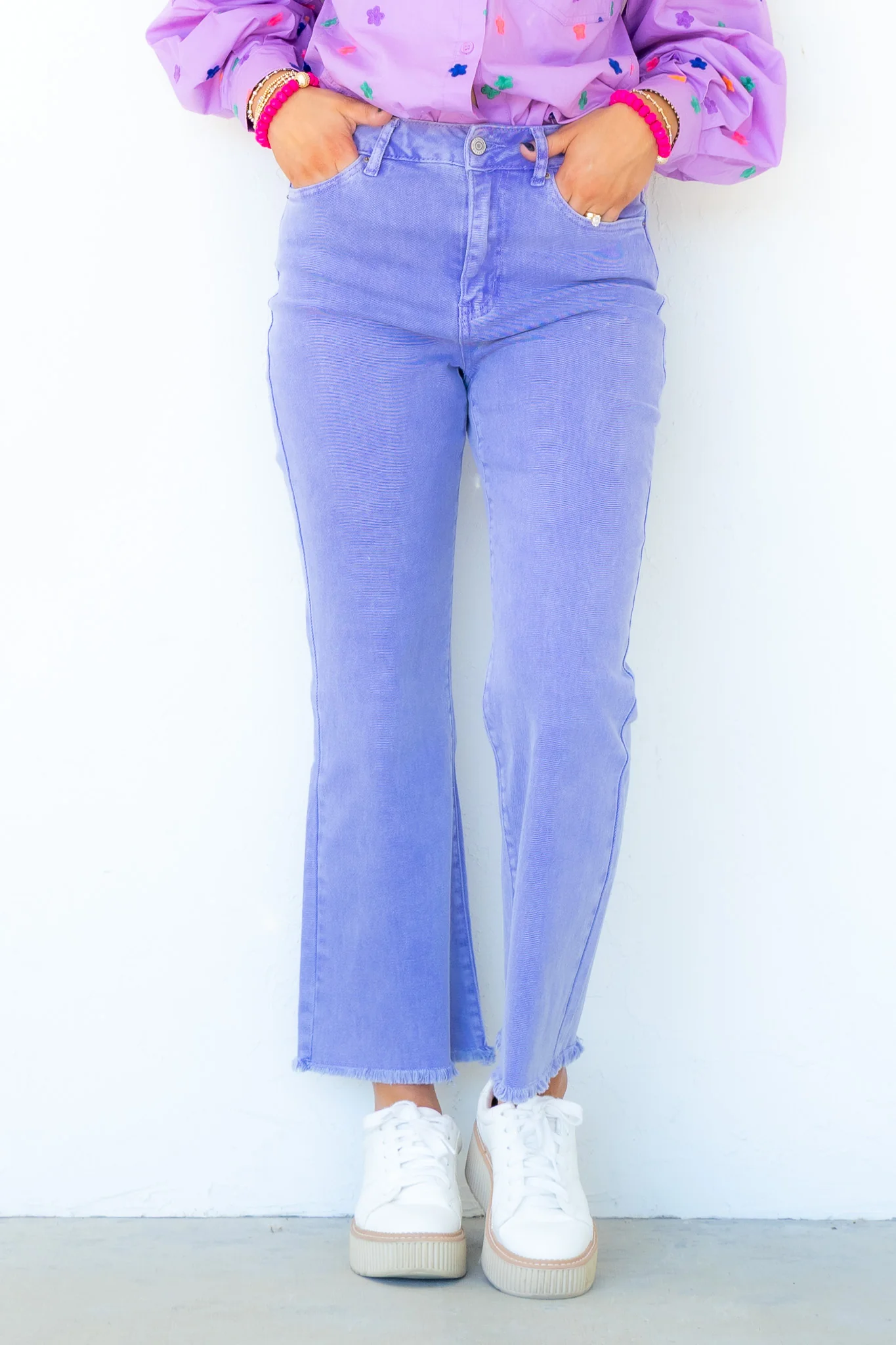 Take it Away Lavender Wide Leg Jean - Image 4
