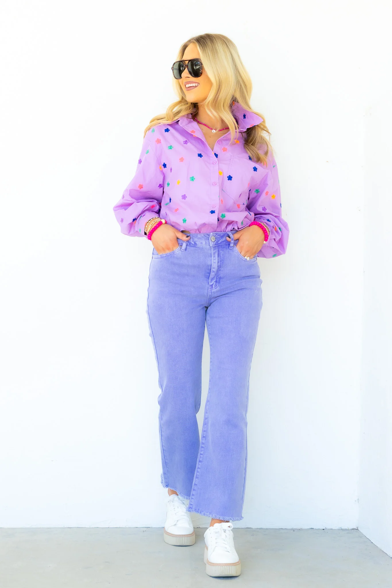 Take it Away Lavender Wide Leg Jean - Image 5