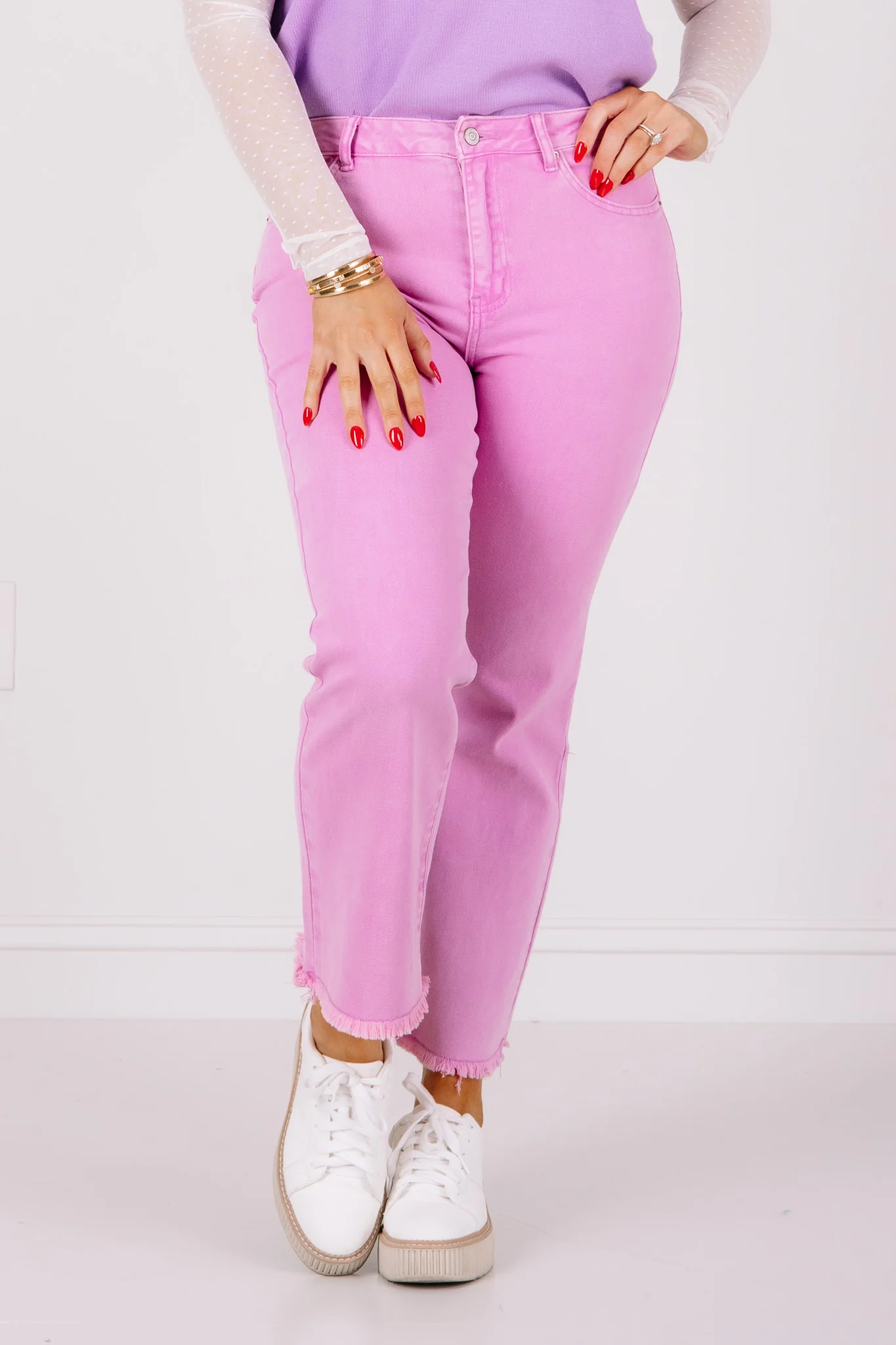 Take it Away Mauve Wide Leg Jean - Image 2