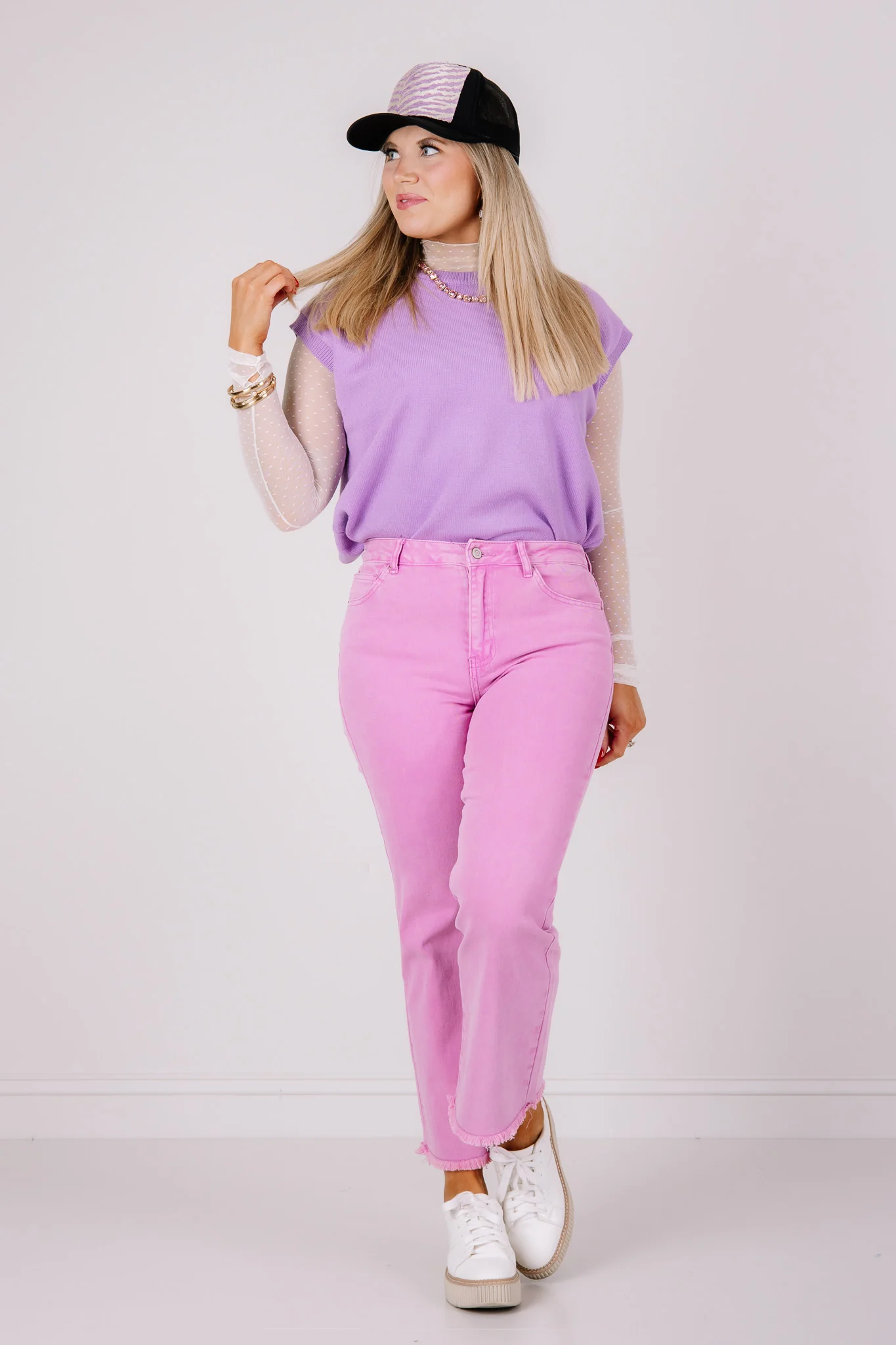 Take it Away Mauve Wide Leg Jean - Image 4