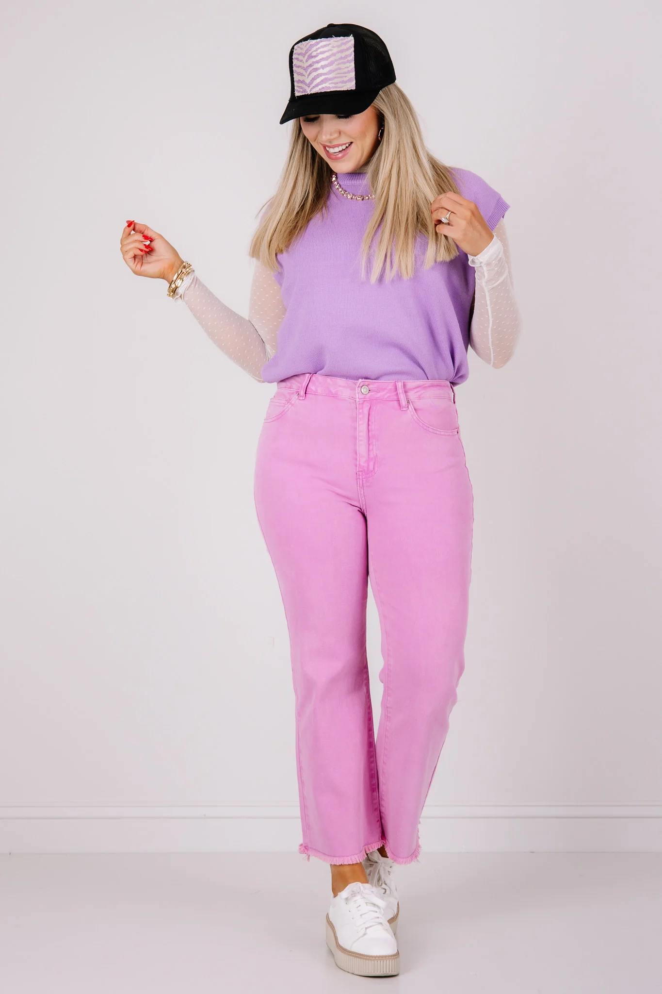 Take it Away Mauve Wide Leg Jean - Image 5