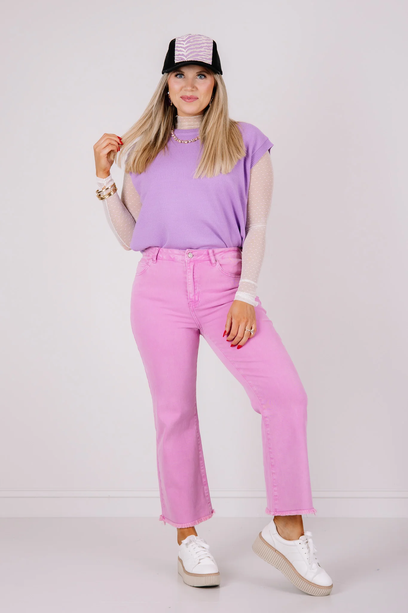 Take it Away Mauve Wide Leg Jean - Image 6