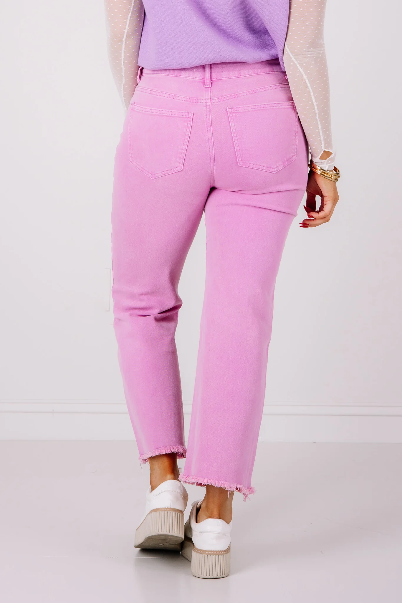 Take it Away Mauve Wide Leg Jean - Image 7