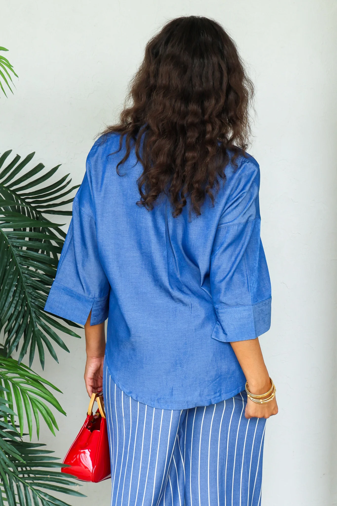 Take Your Breath Away Indigo Short Sleeve Blouse - Image 4