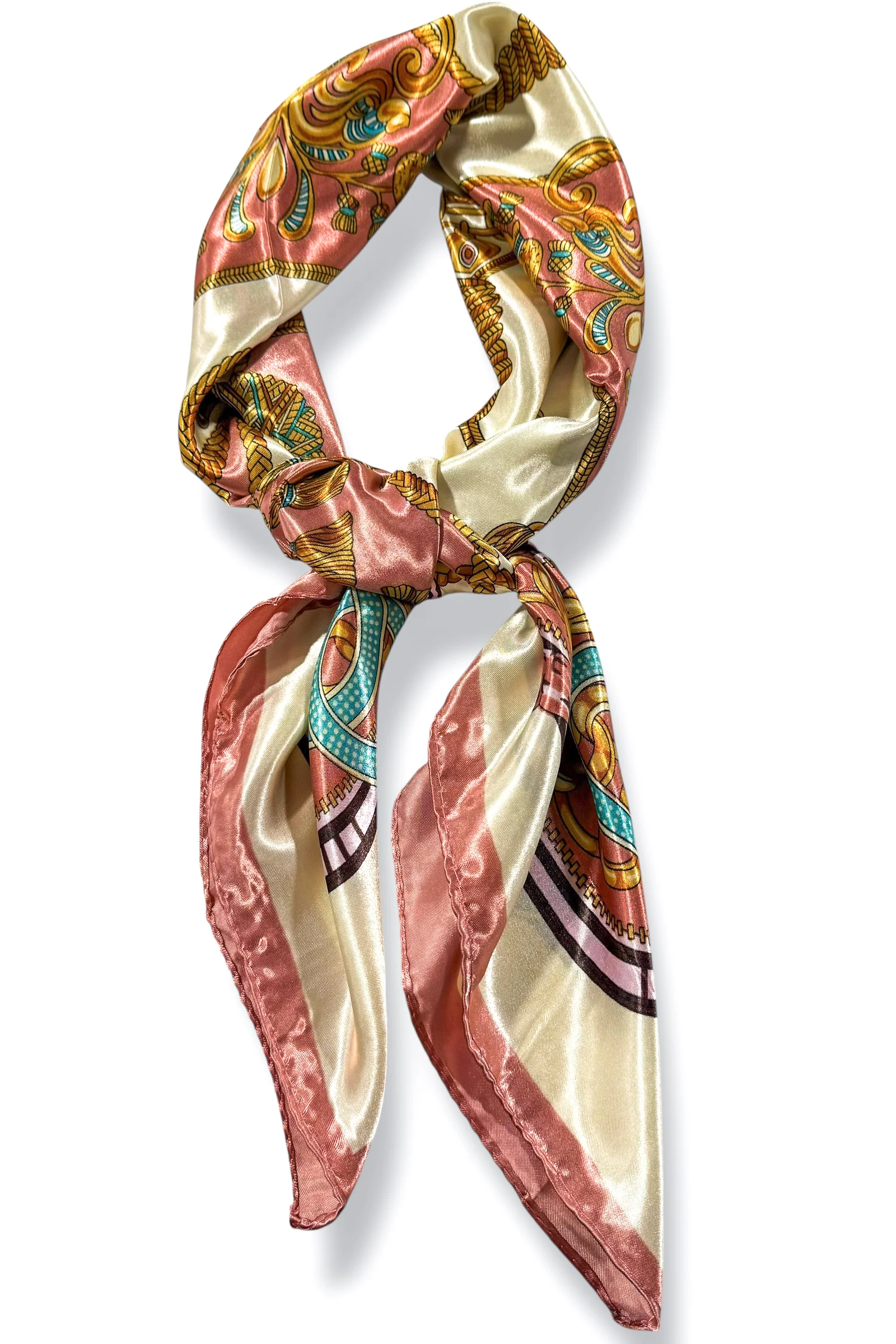 On Your Time Pink Tassel Pattern Scarf