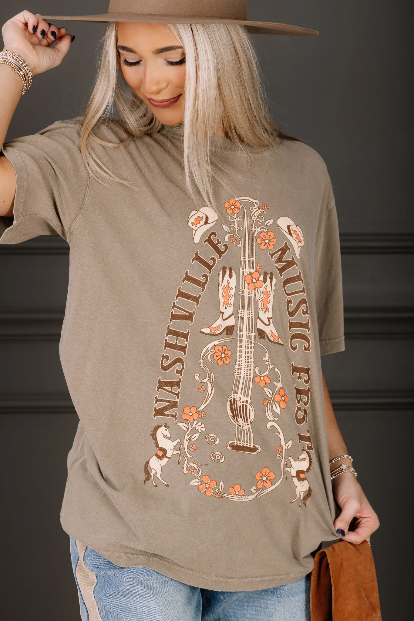Nashville Music Fest Taupe Short Sleeve Tee - Image 5