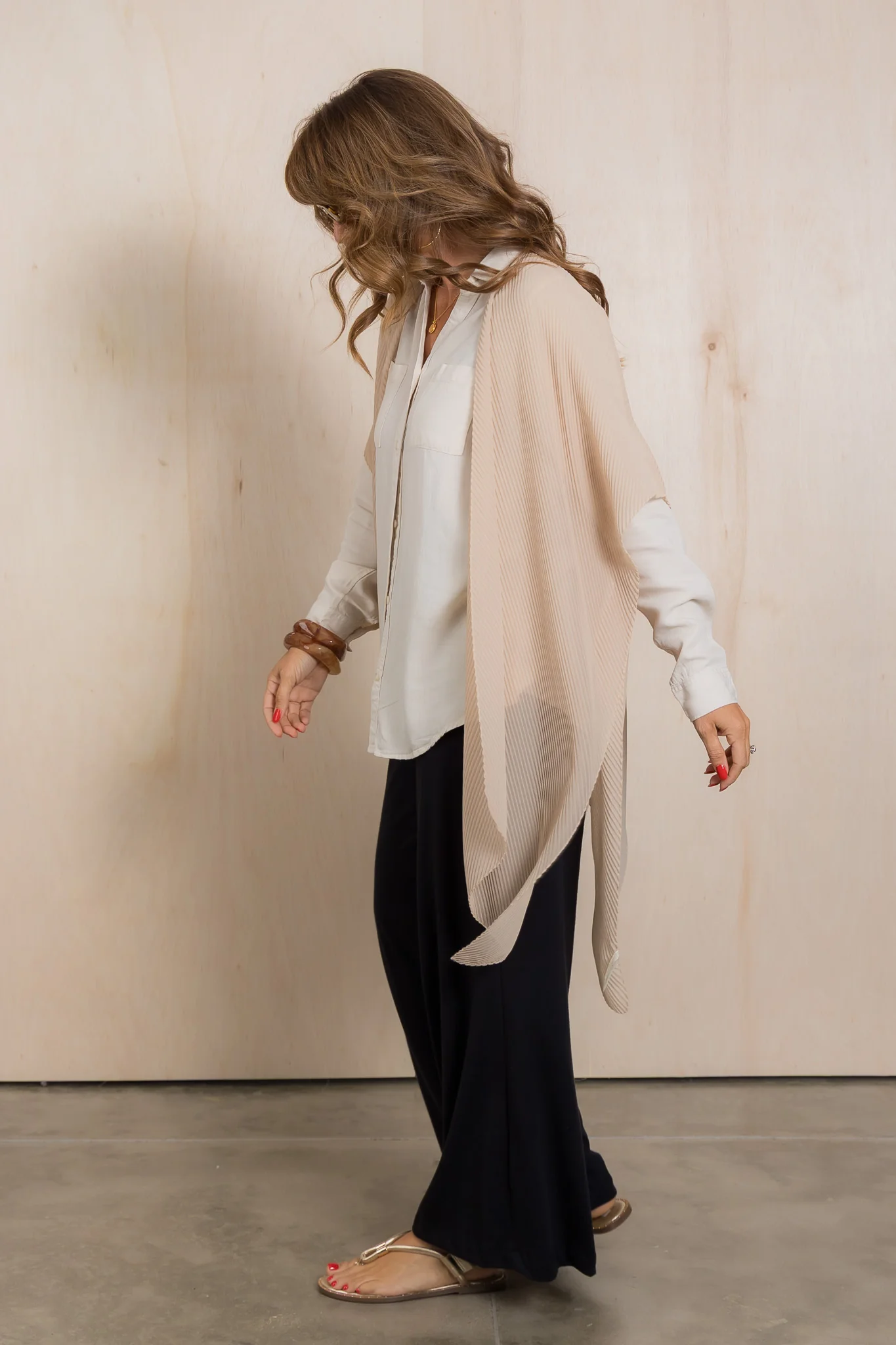 Katy Taupe Solid Chiffon Kimono - Image 5