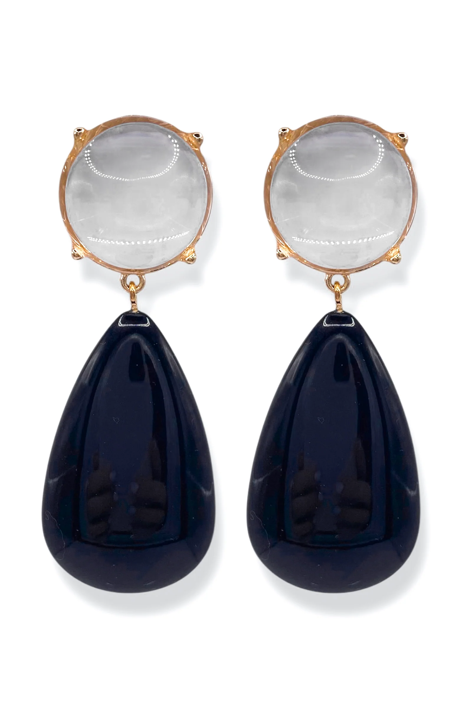 Piece Of Advice Black Teardrop Acrylic Drop Earrings