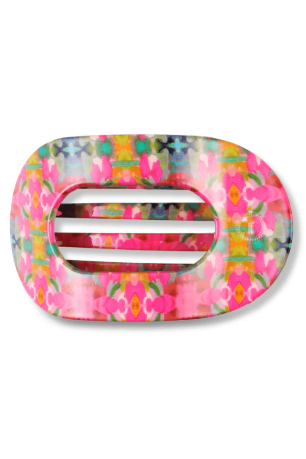 Teleties Large Flat Round Fuchsia Dream Hair Clip