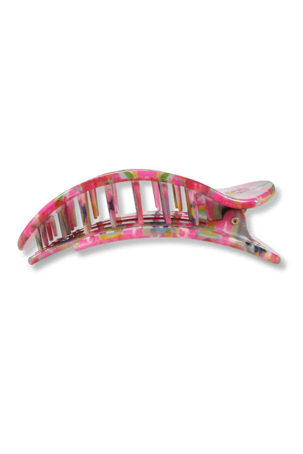 Teleties Large Flat Round Fuchsia Dream Hair Clip - Image 2