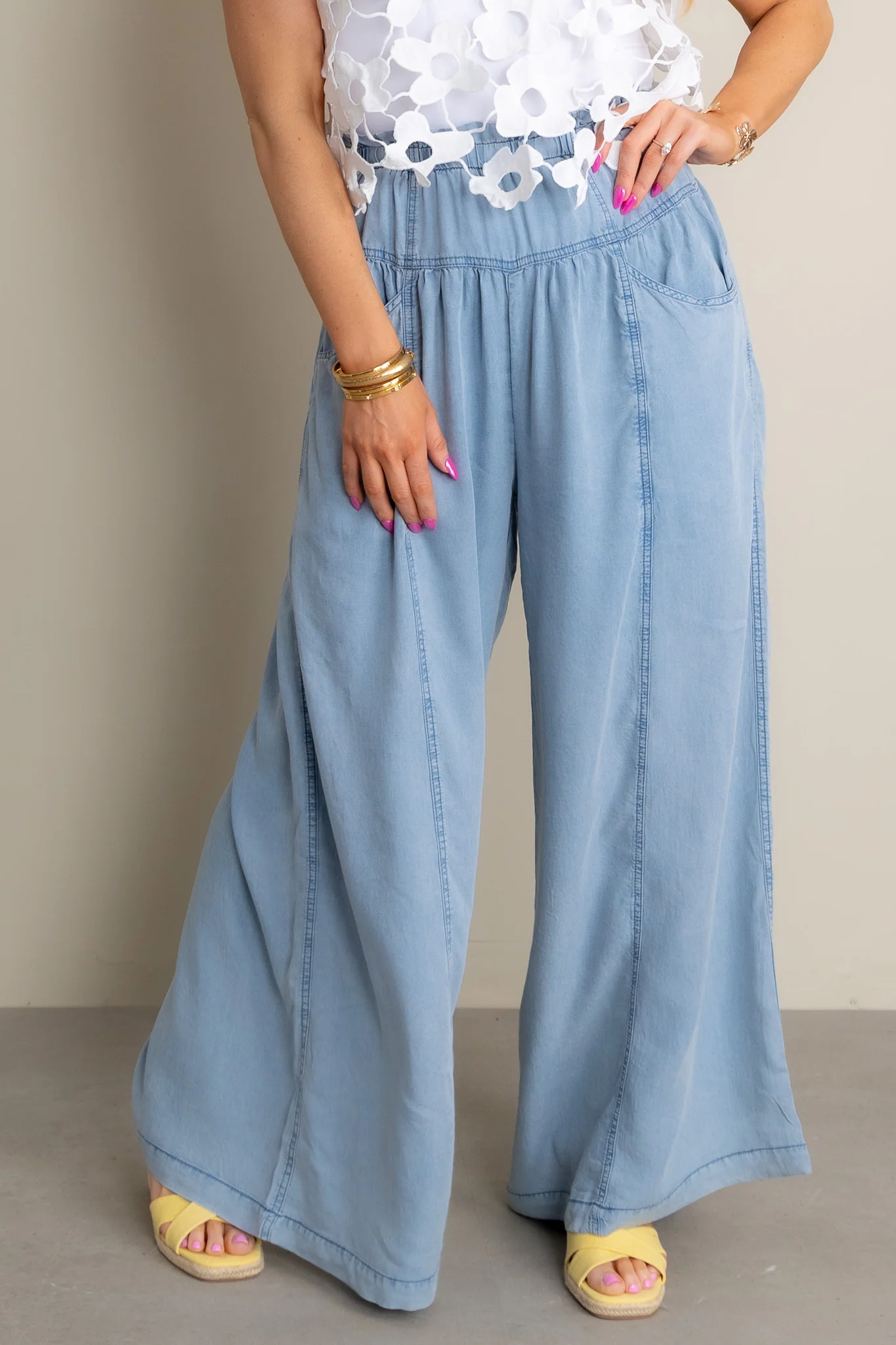 Ellie Denim Wide Leg Pant - FINAL SALE - Image 3