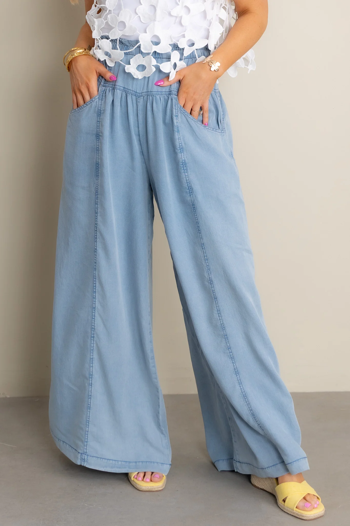 Ellie Denim Wide Leg Pant - FINAL SALE - Image 5