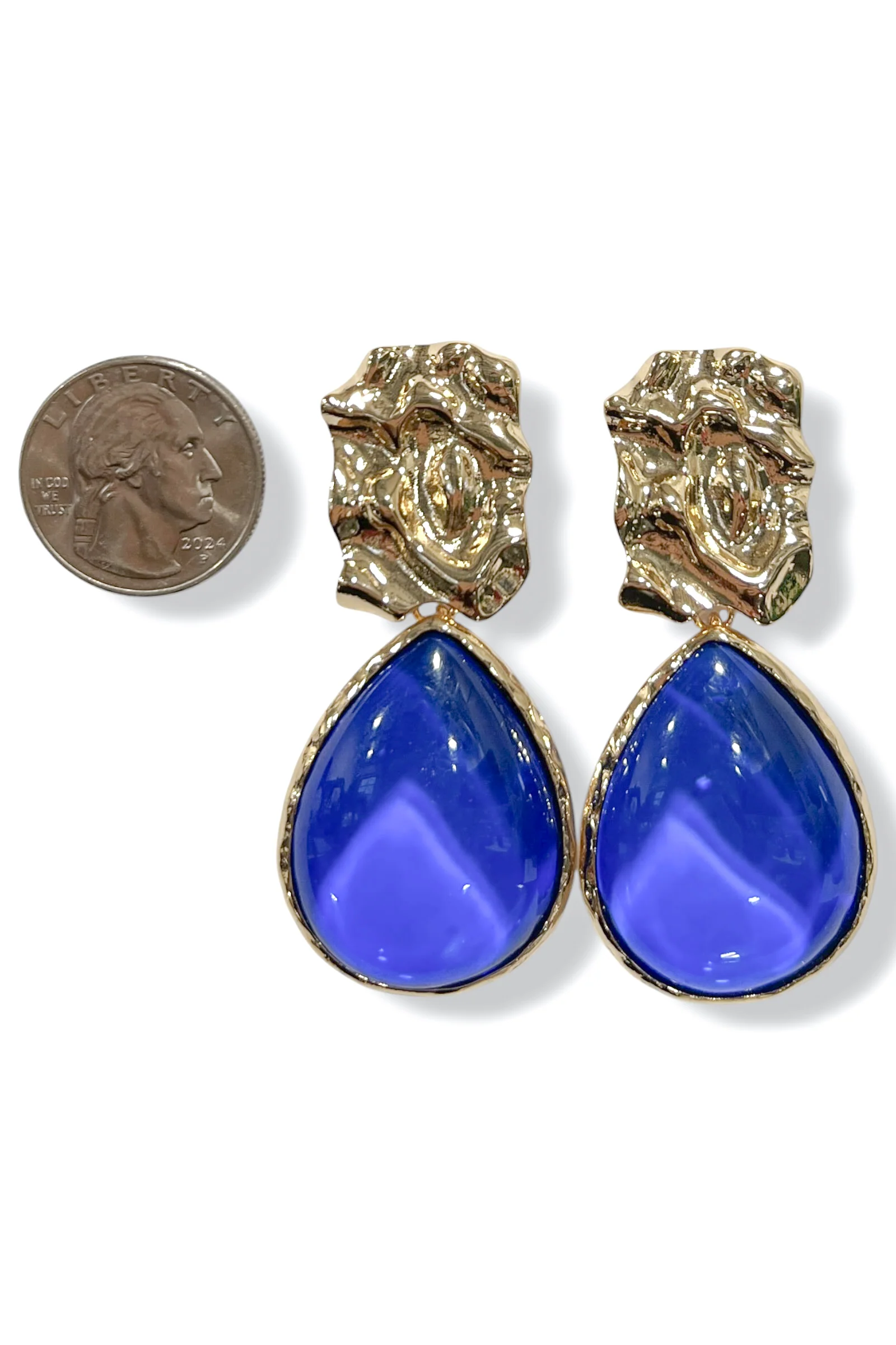 Together Always Royal Blue Teardrop Earrings - Image 2