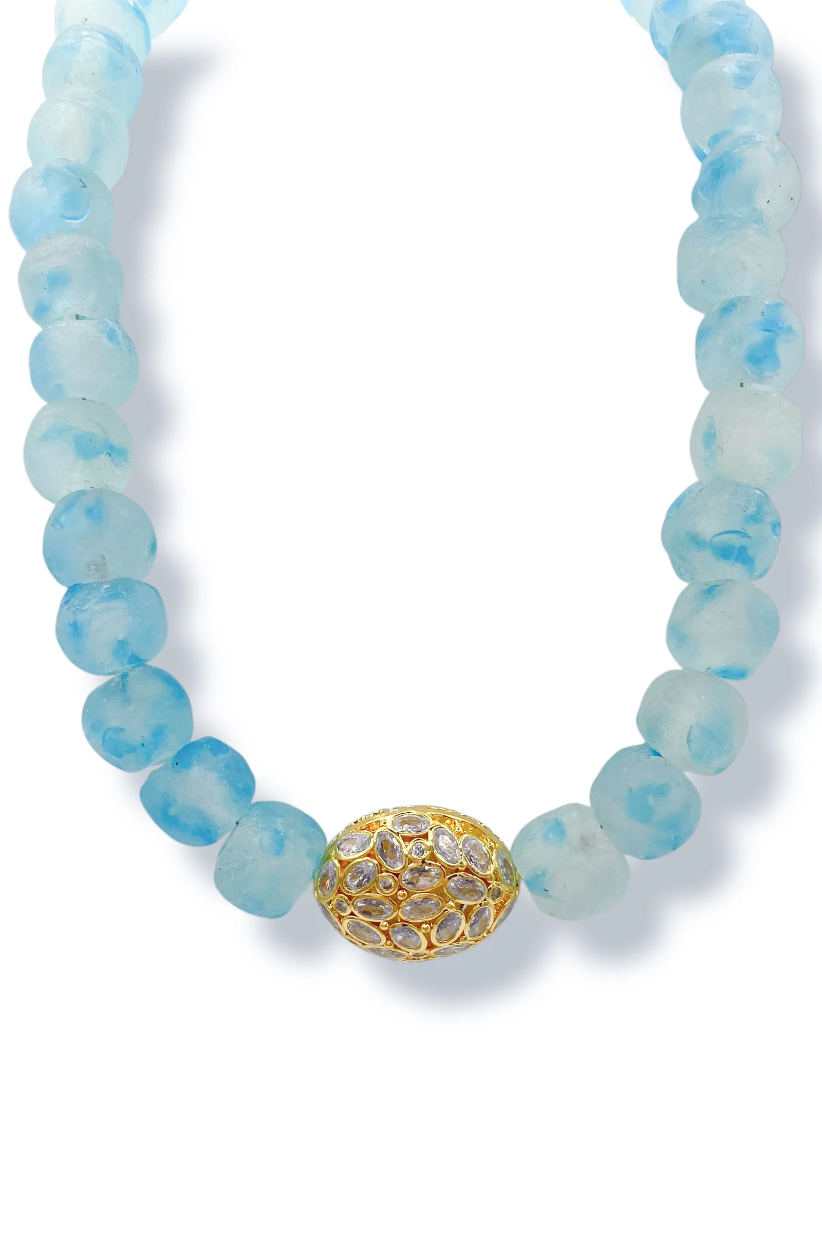 Virtue The Duchess Turquoise Confetti Glass Beaded Luxe Necklace