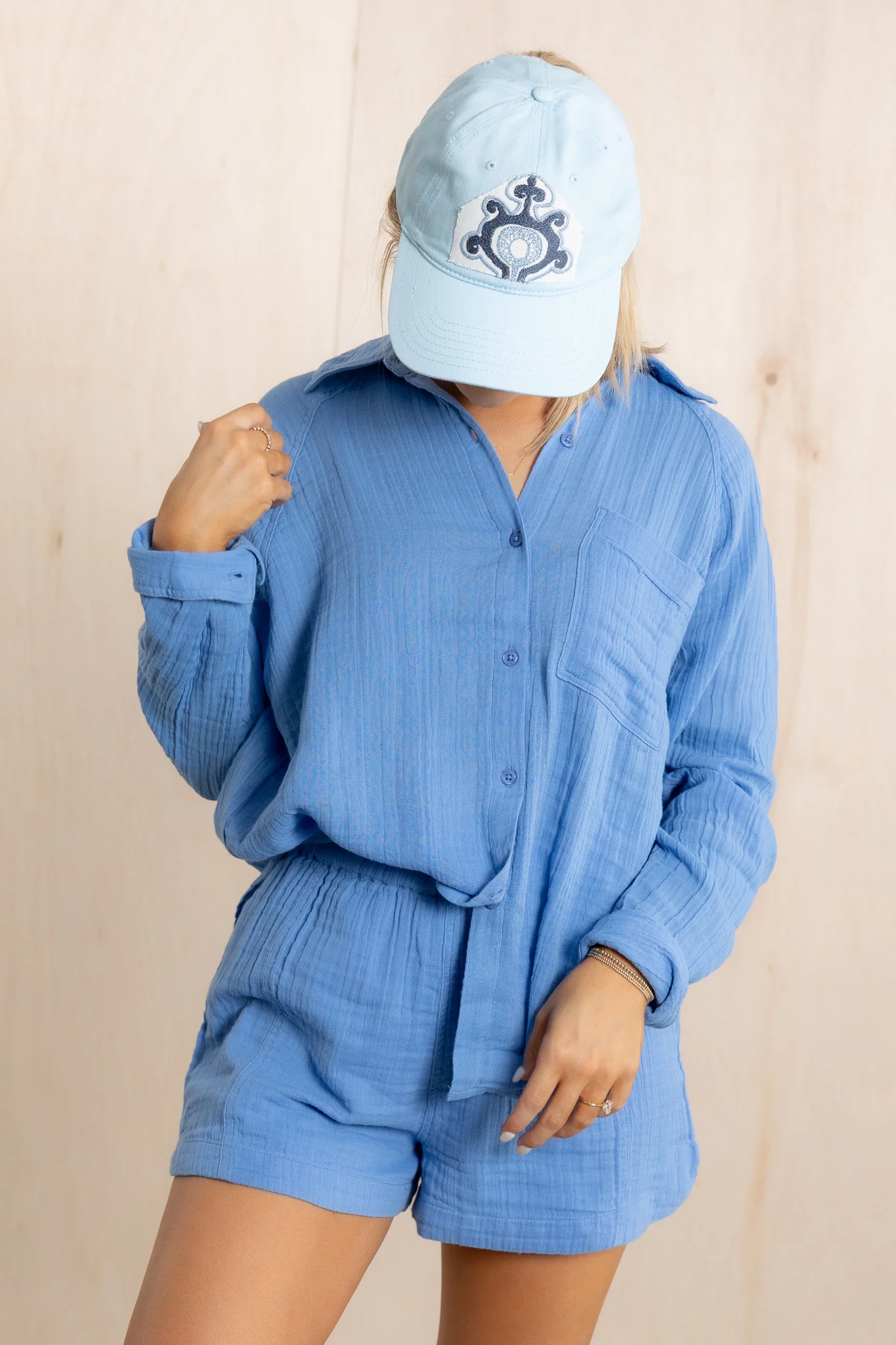 Z Supply The Perfect Bay Blue Airy Long Sleeve Top *Final Sale* - Image 2