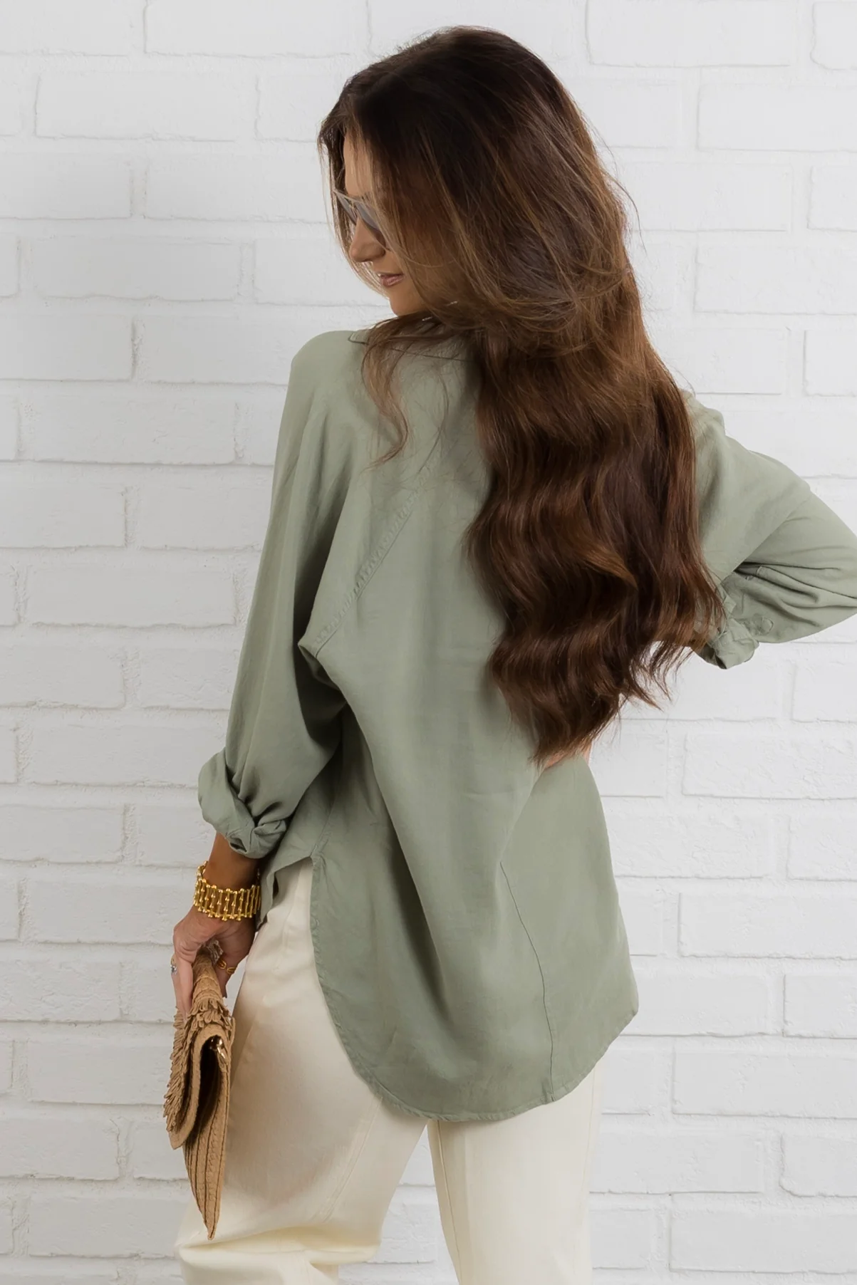 Z Supply The Perfect Linen Avocado Top *Final Sale* - Image 3