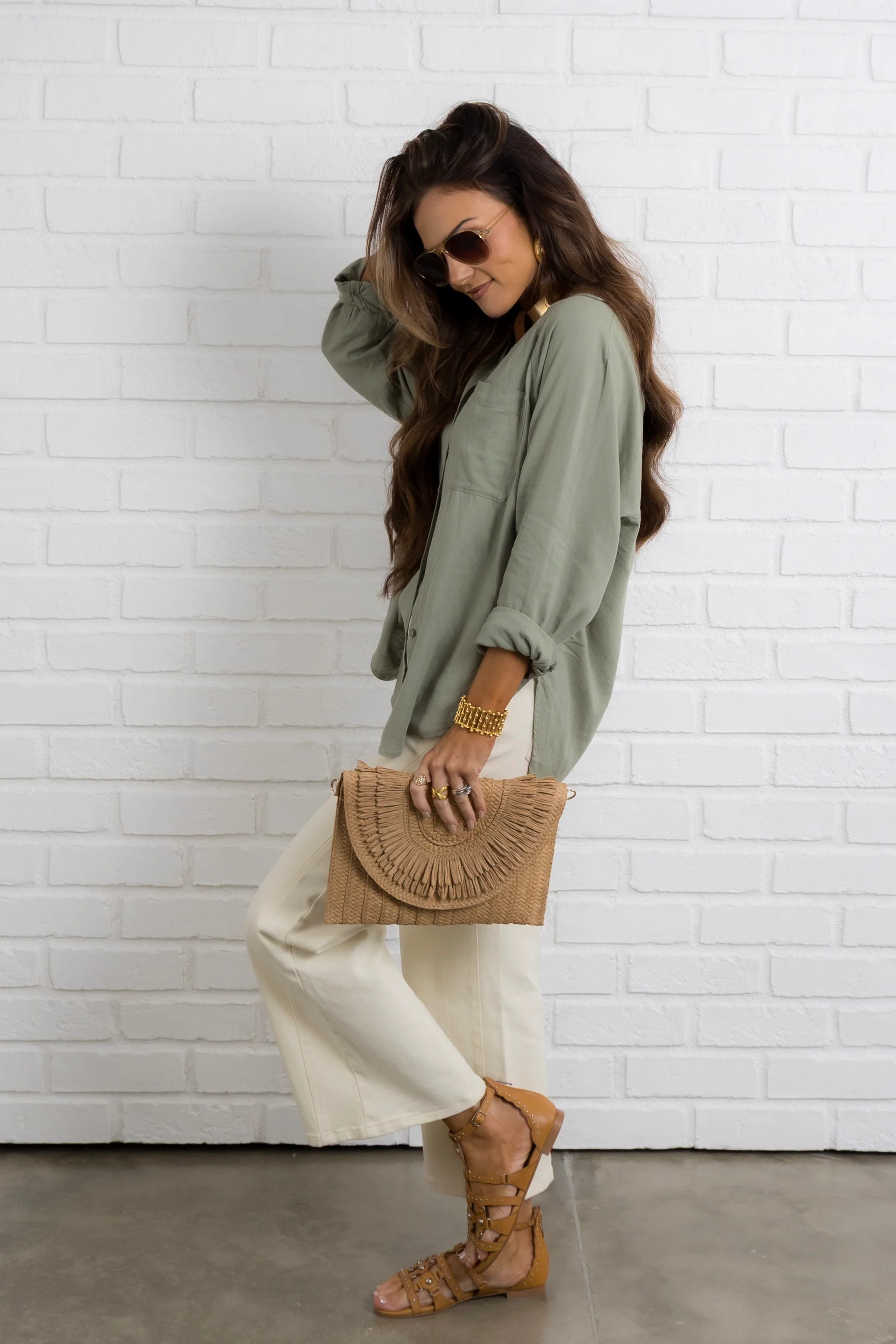 Z Supply The Perfect Linen Avocado Top *Final Sale* - Image 4