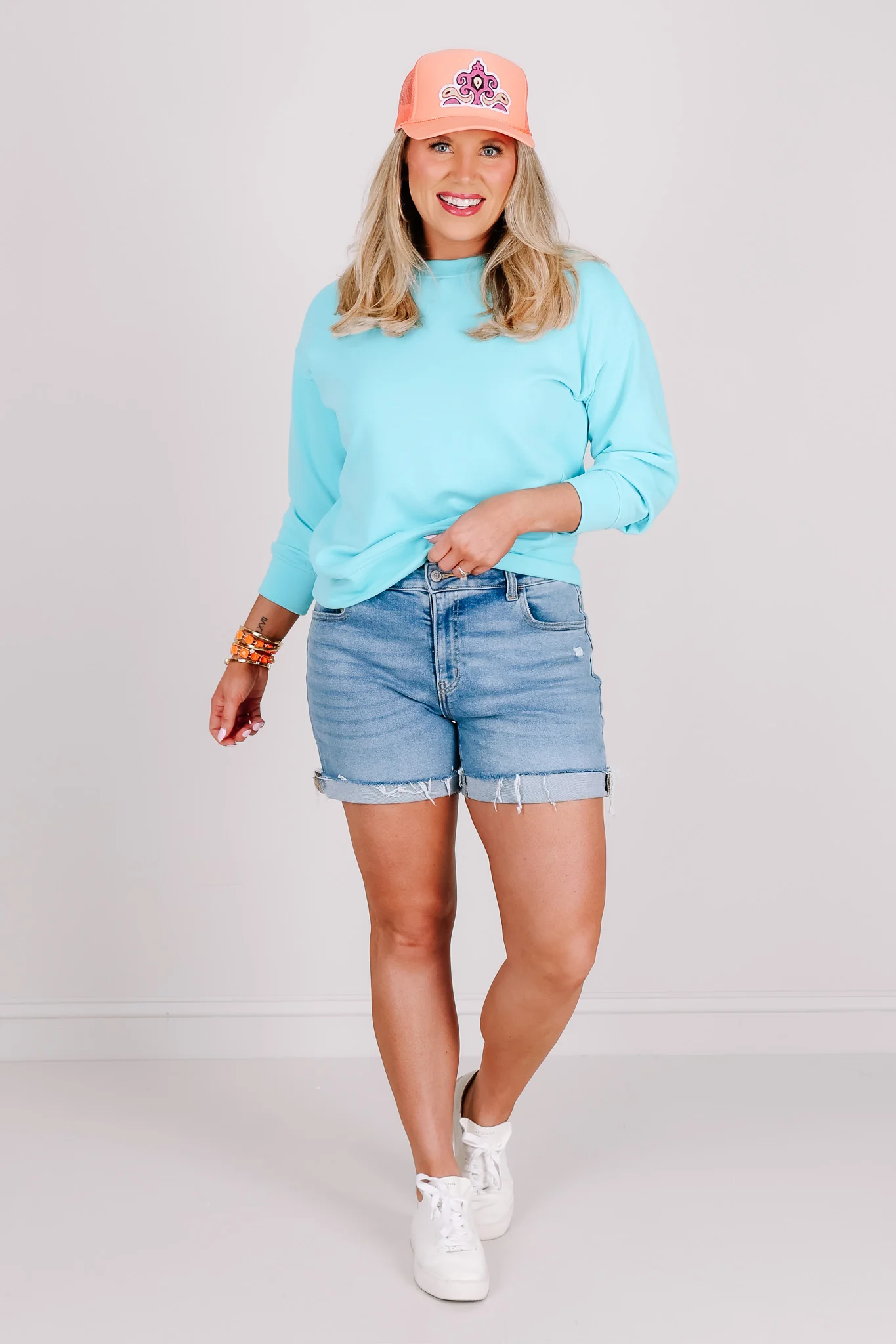 The Right Reasons Mint Sky Long Sleeve Top - Image 2