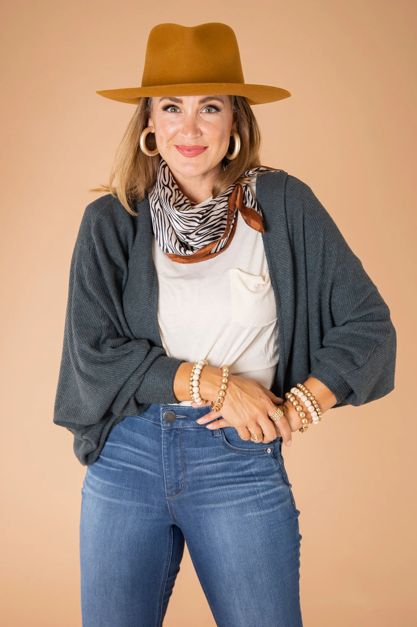 Tiger Line Silky Bandana - Beige | RESTOCK - Image 3