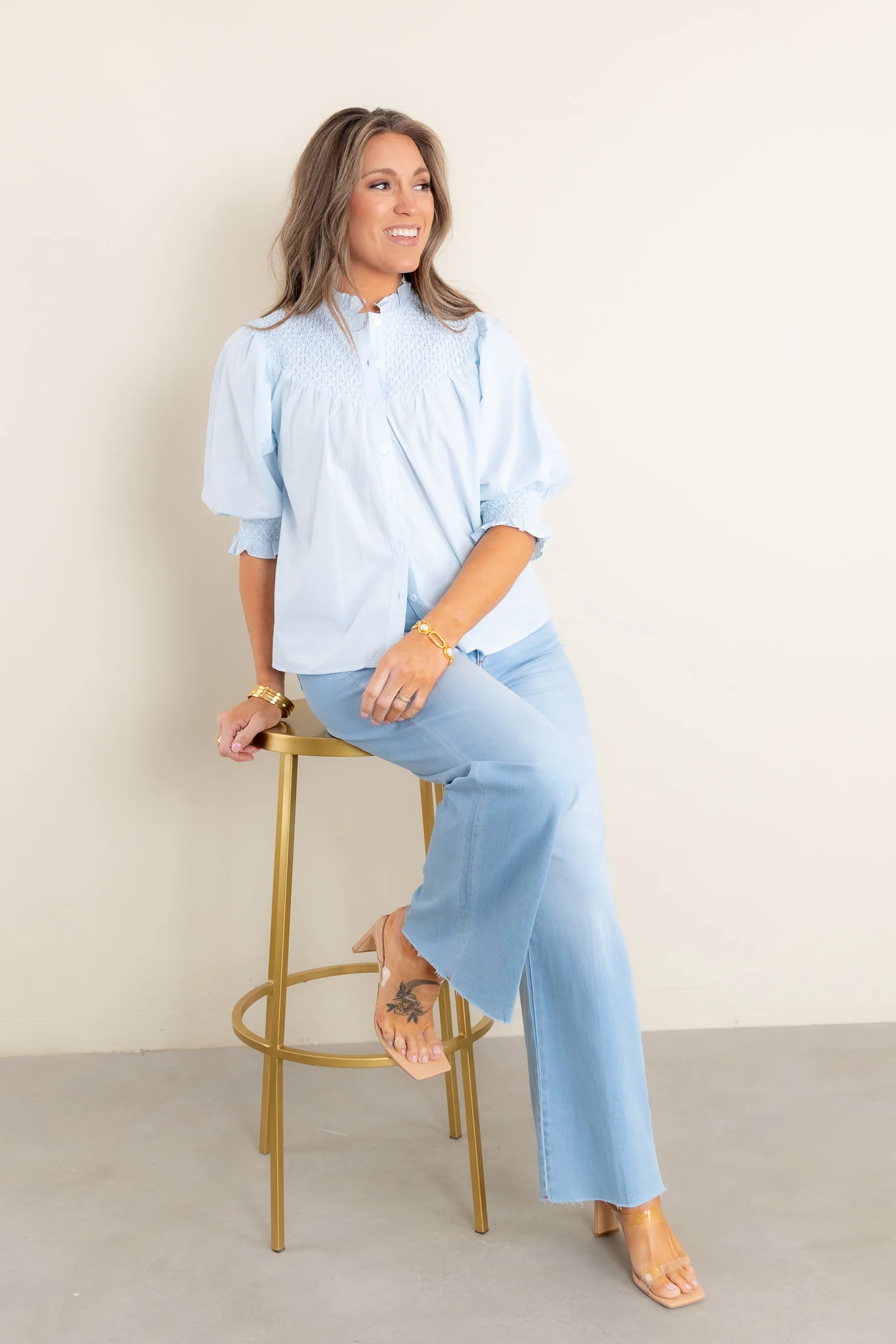 All On You Short Sleeve Baby Blue Top - Image 4