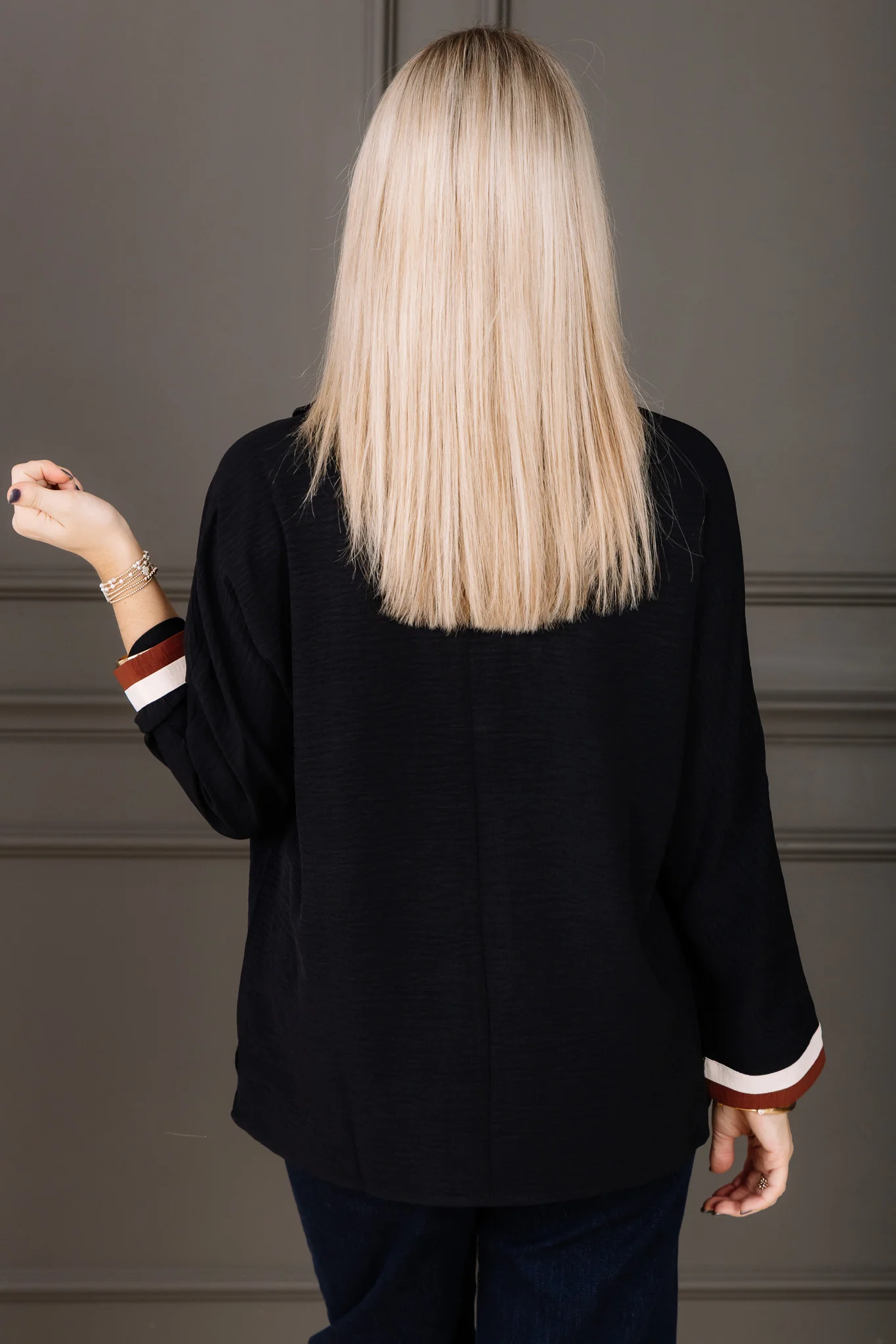 See You Soon Black Long Sleeve Blouse - Image 3