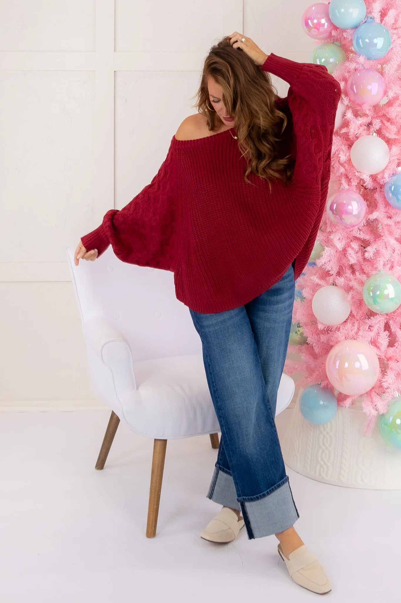 Always Adrift Sweater - Red - DOORBUSTER - Image 4