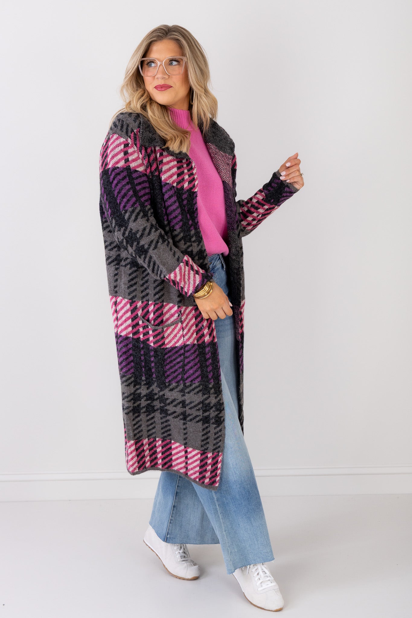 DOORBUSTER Save it for Later Grey Toronto Plaid Long Sleeve Jacket