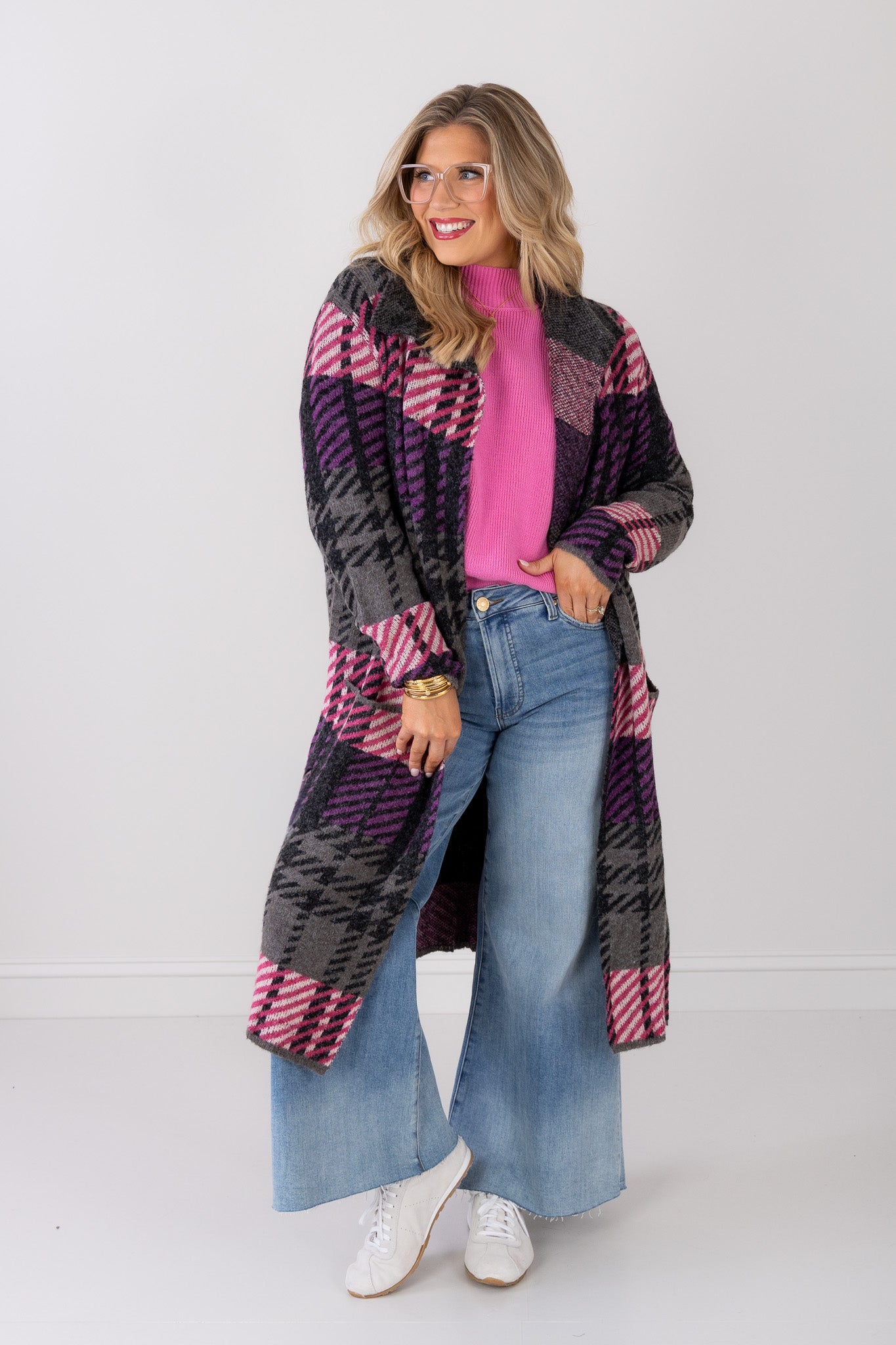 DOORBUSTER Save it for Later Grey Toronto Plaid Long Sleeve Jacket - Image 2