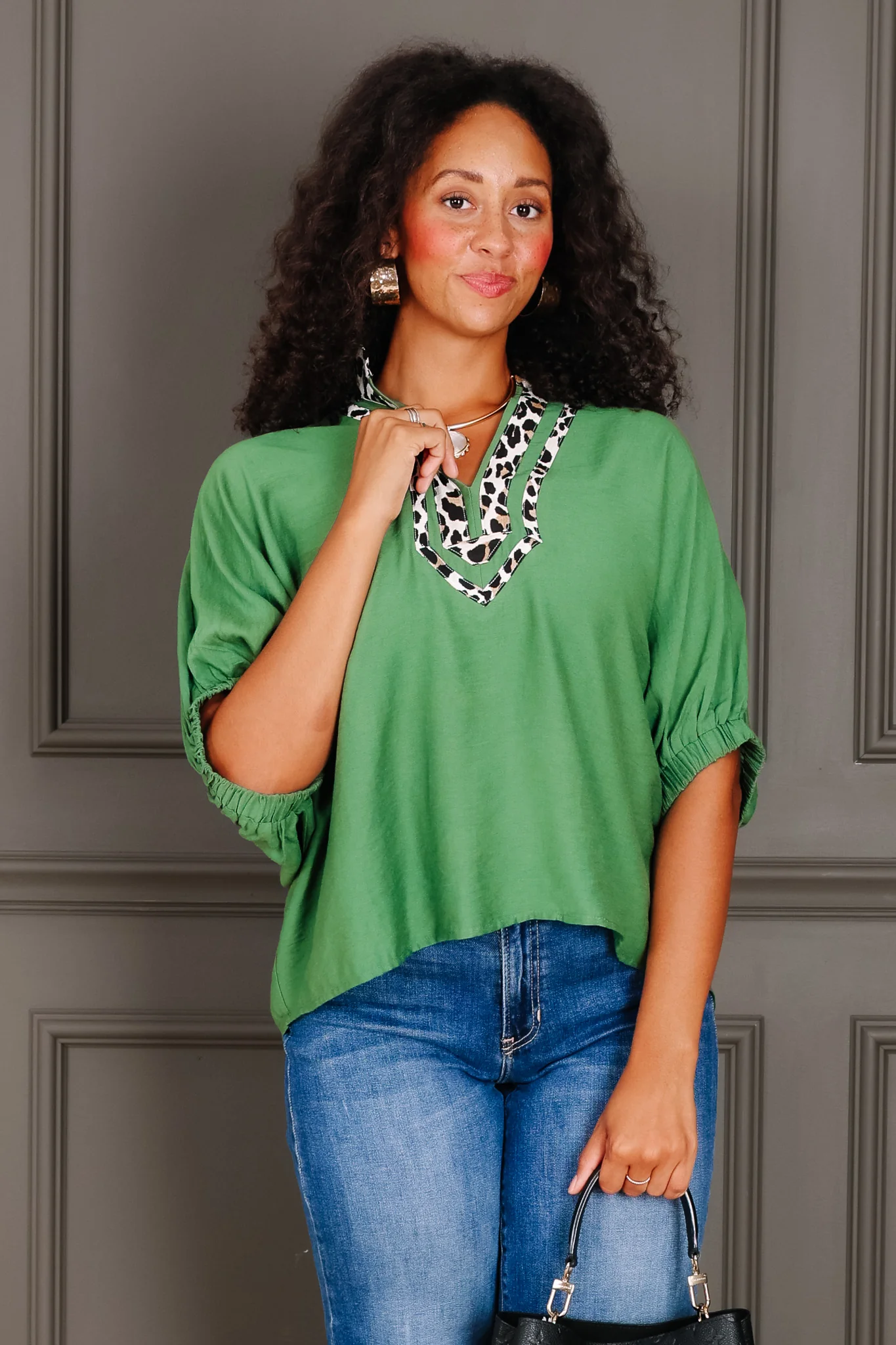 Touch of Fire Fern Short Sleeve Top - Image 4