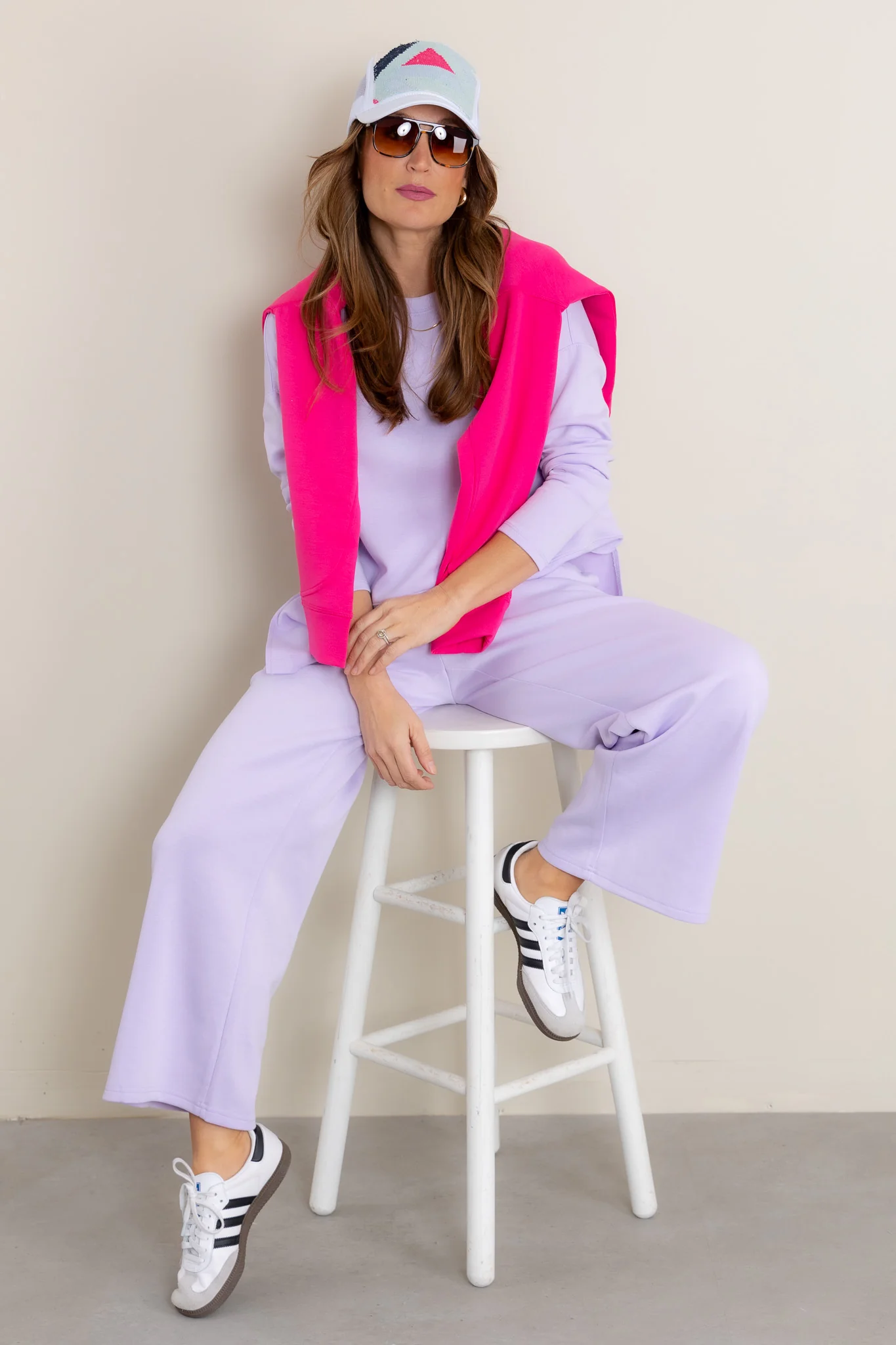 Tour Of Italy Long Sleeve Travel Set In Lilac