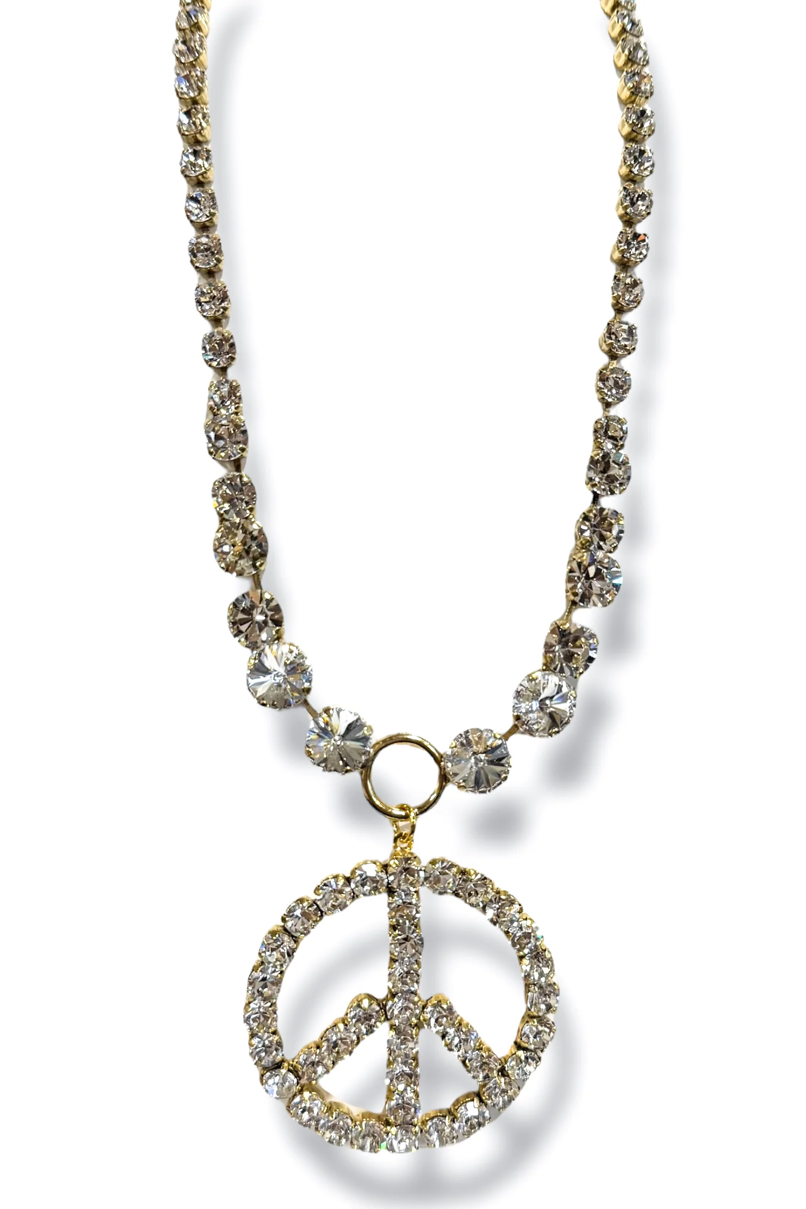 TOVA Peace Pop Clear Necklace
