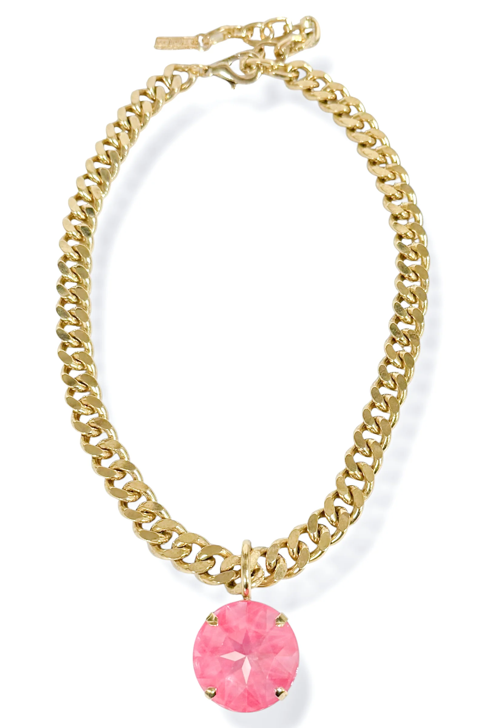 TOVA X TWT® Exclusive Shine Bright Gold Hot Pink Circle Pendant Necklace