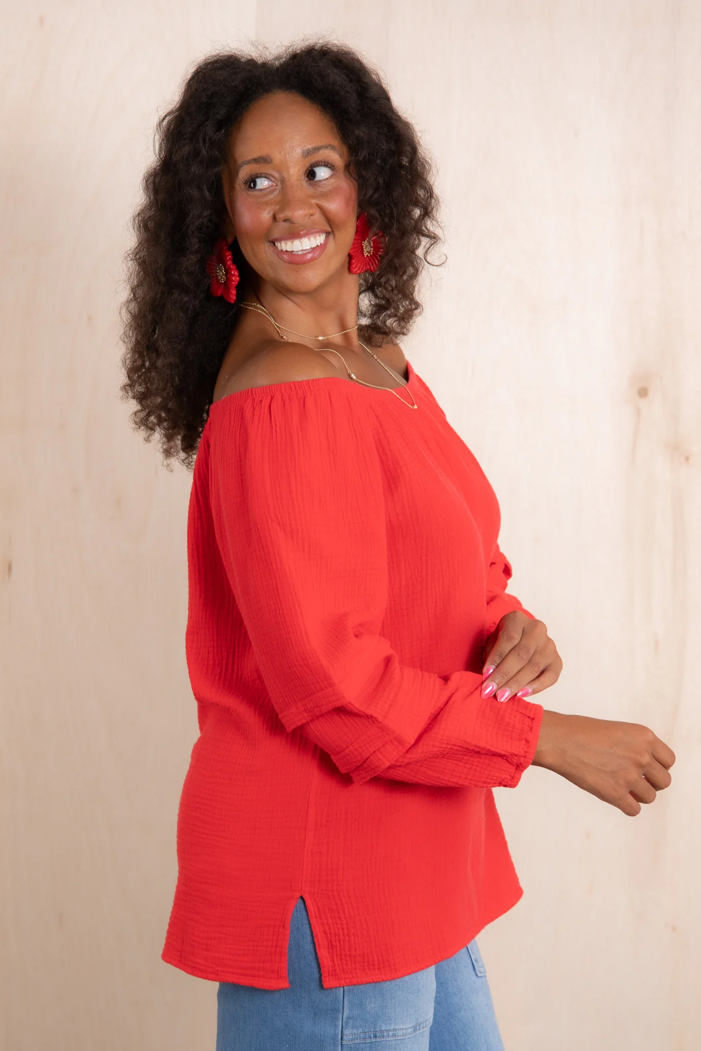 TRIBAL Bayberry Off Shoulder Long Sleeve Blouse *Final Sale* - Image 4