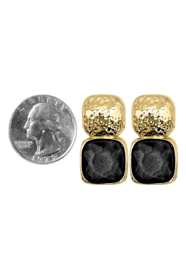 Trina Black and Gold Earrings - Image 2