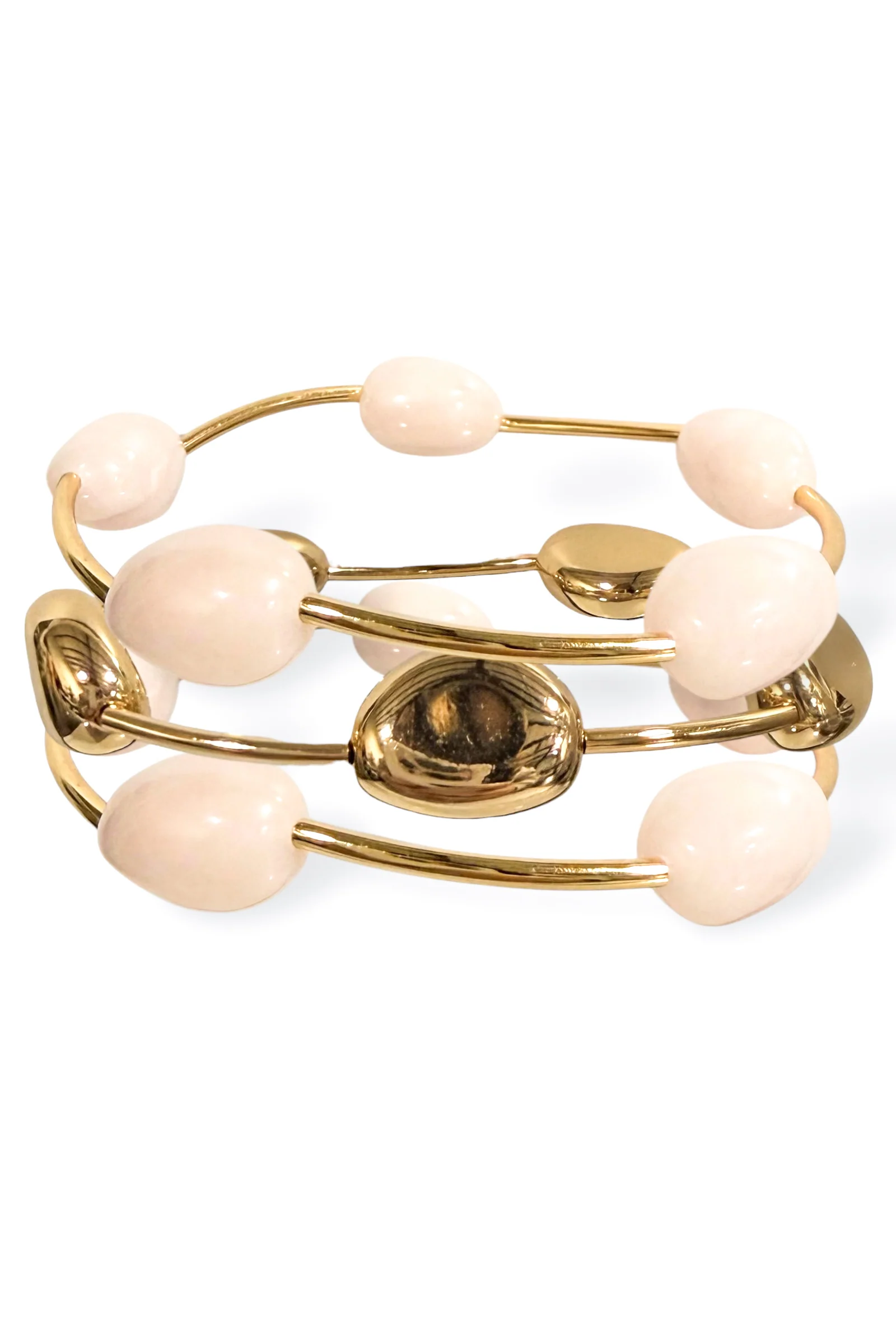 True Colors Light Pink Pebble & Bar Bracelet Set