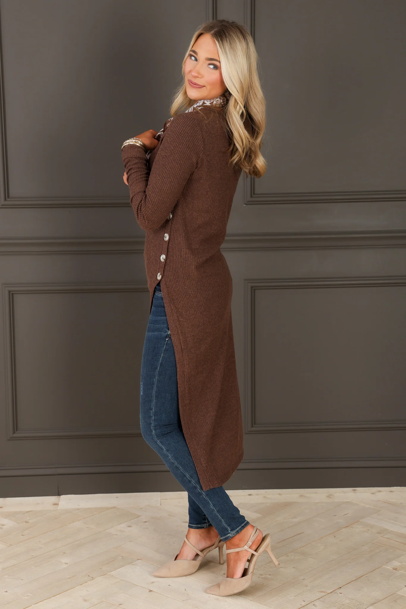 What Do You Mean Chocolate Long Sleeve Tunic - Image 3