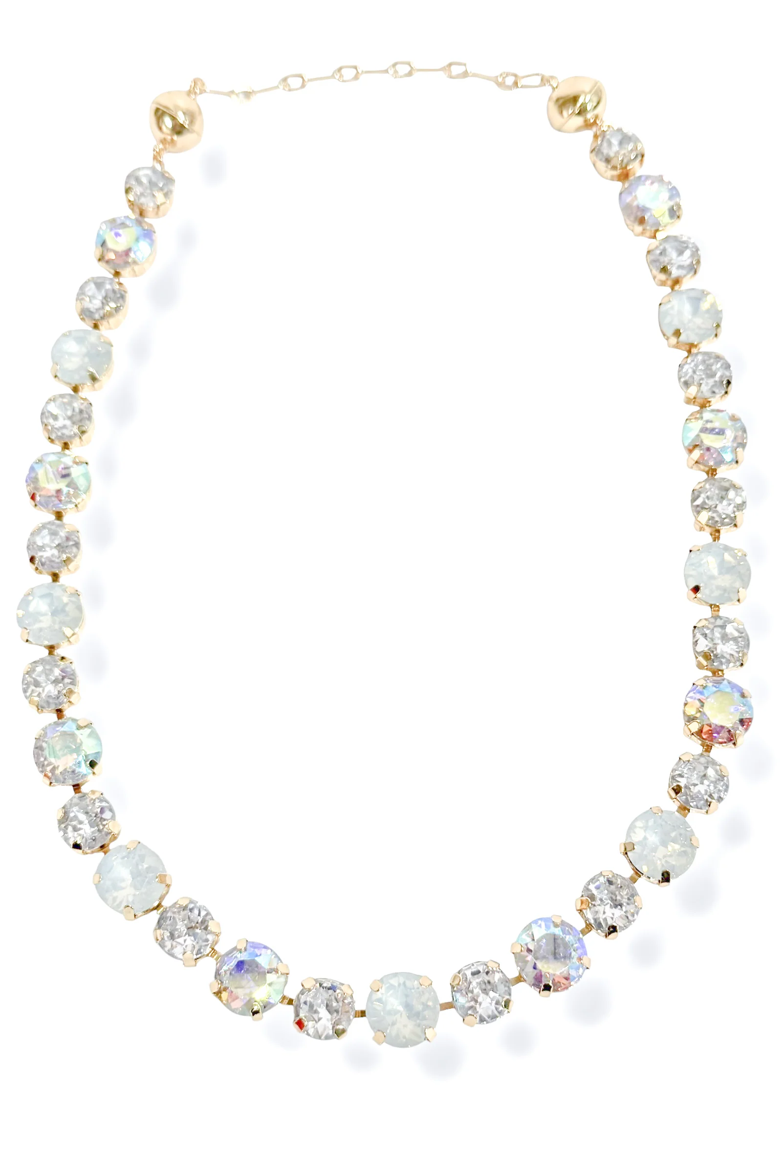 TWT® Margret Clear Abalone Glass Stone Magnetic Necklace - Image 2