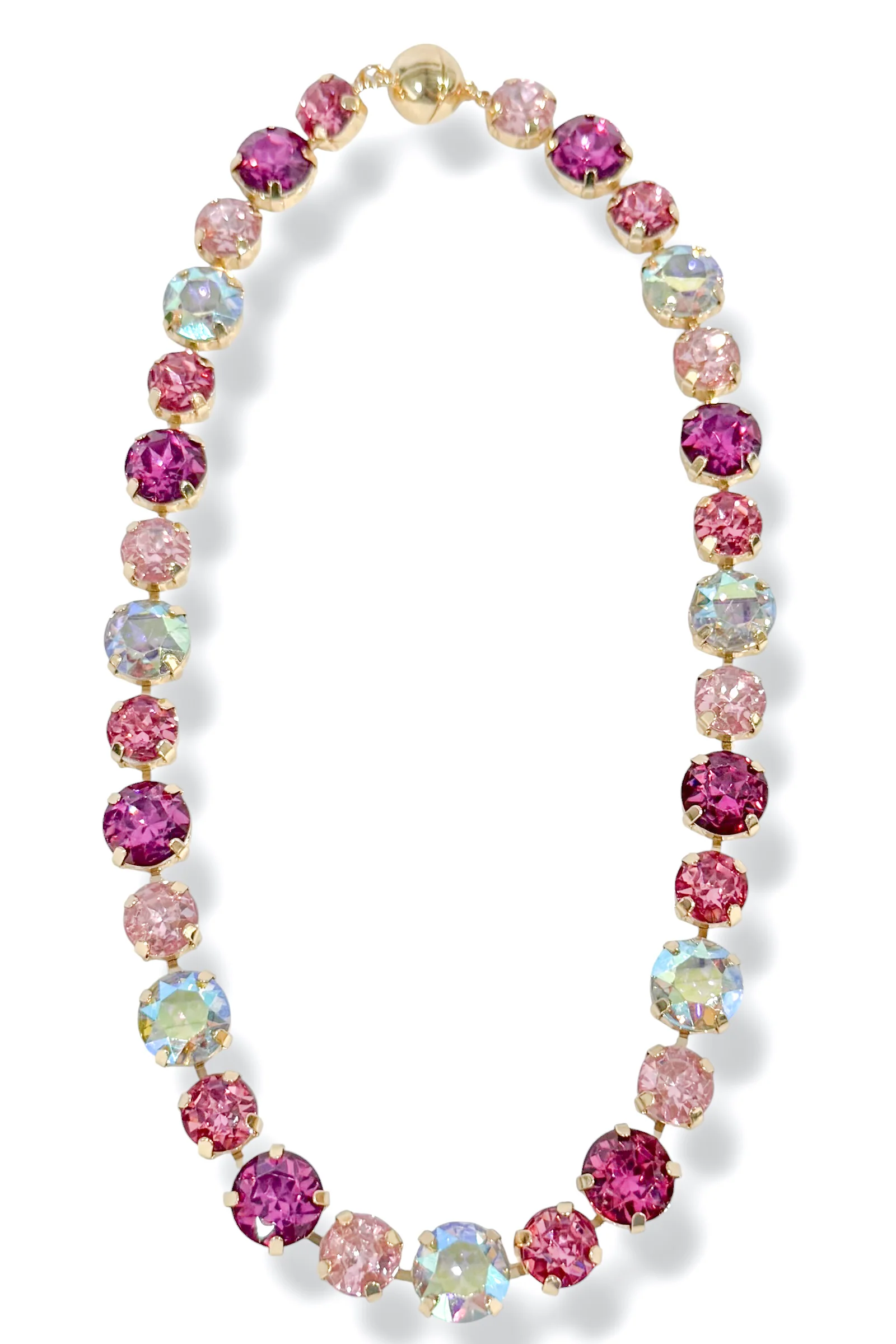 TWT® Collection Margret Fuchsia Glass Stone Magnetic Necklace
