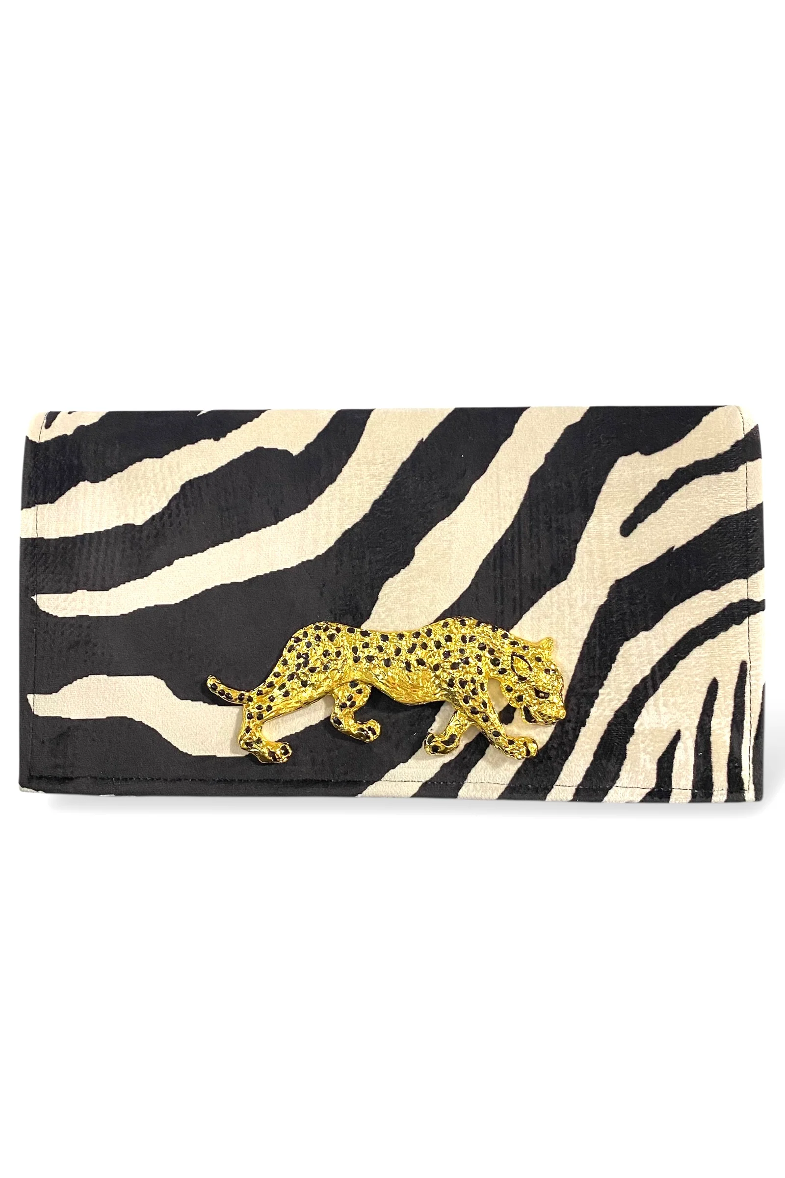 TWT x Garland Bags Zebra Print Gold Leopard Clutch - Image 3