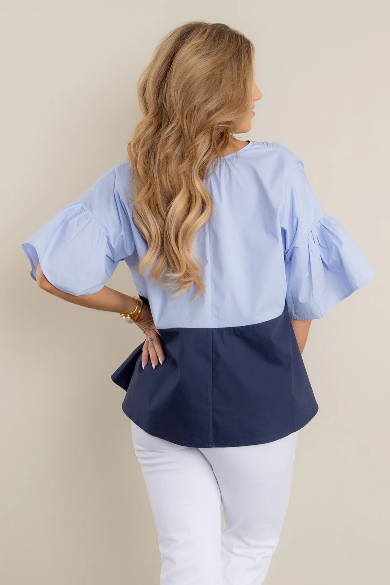 Cami Light Blue Short Sleeve Blouse - FINAL SALE - Image 3