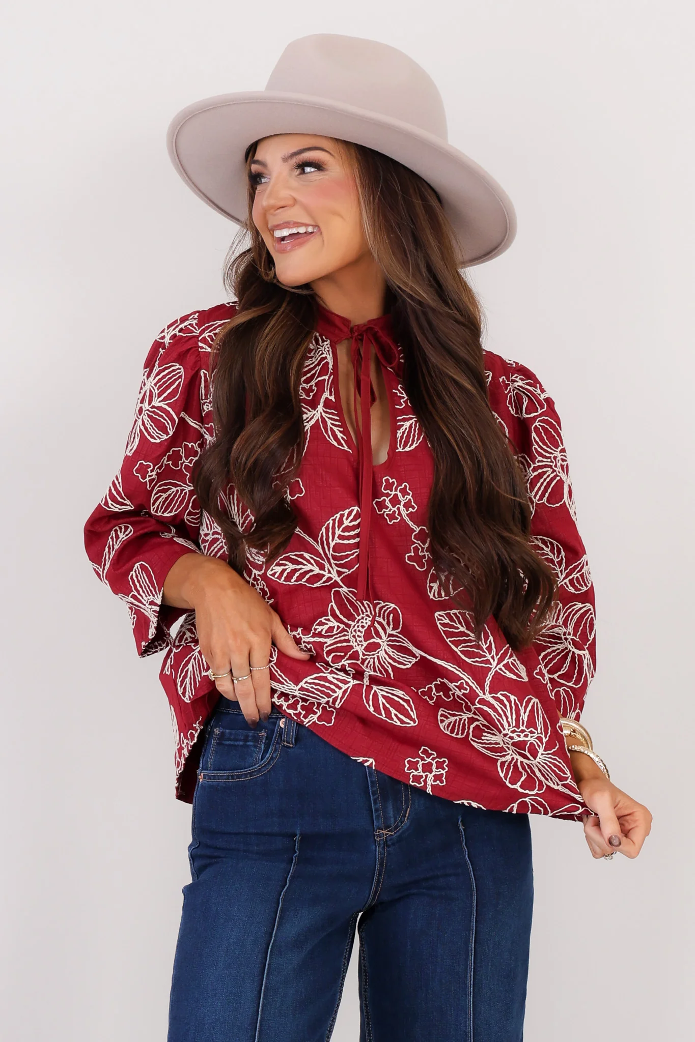 Want it All Burgundy Bell Sleeve Top