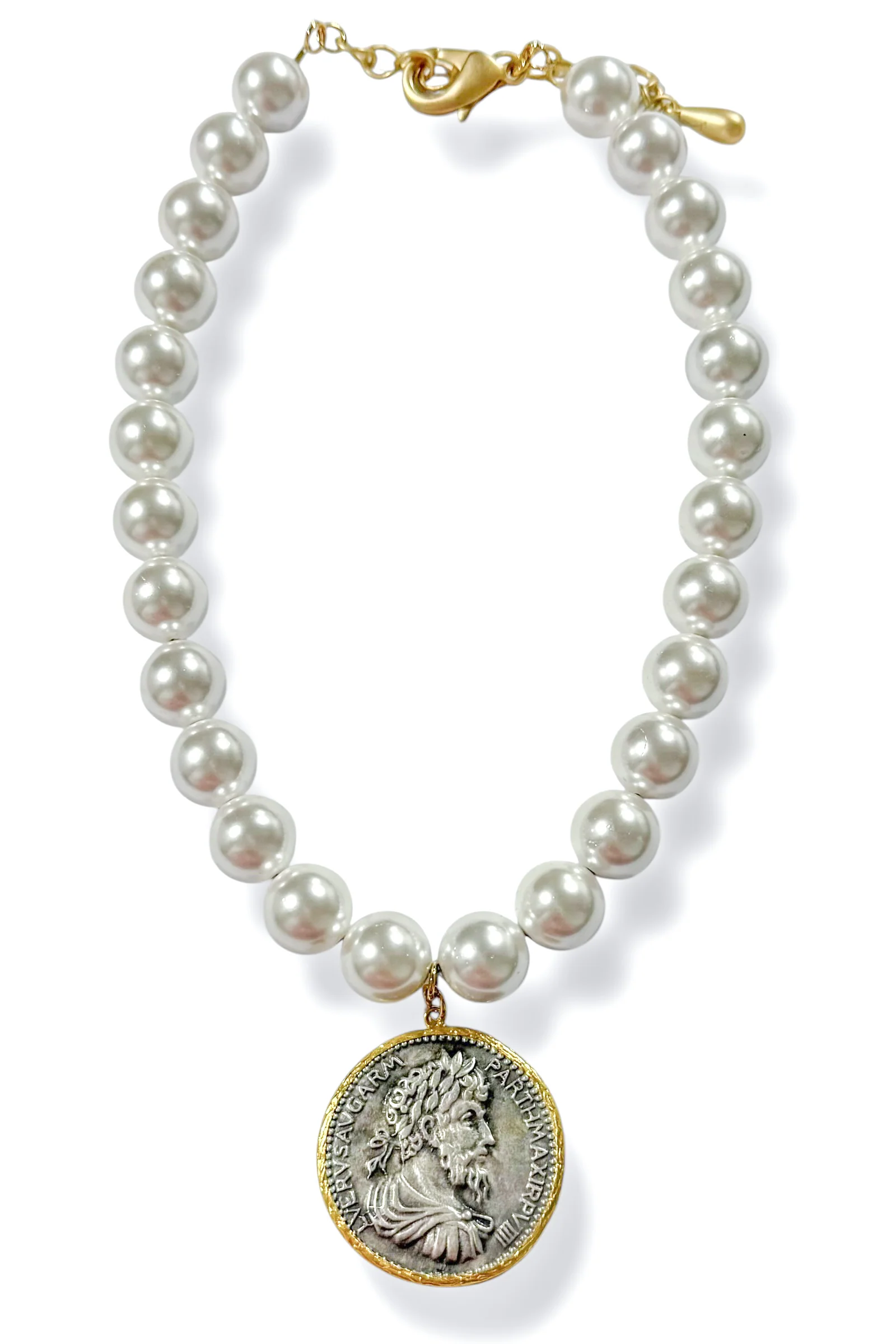 Virtue Vintage Coin Pearl Necklace