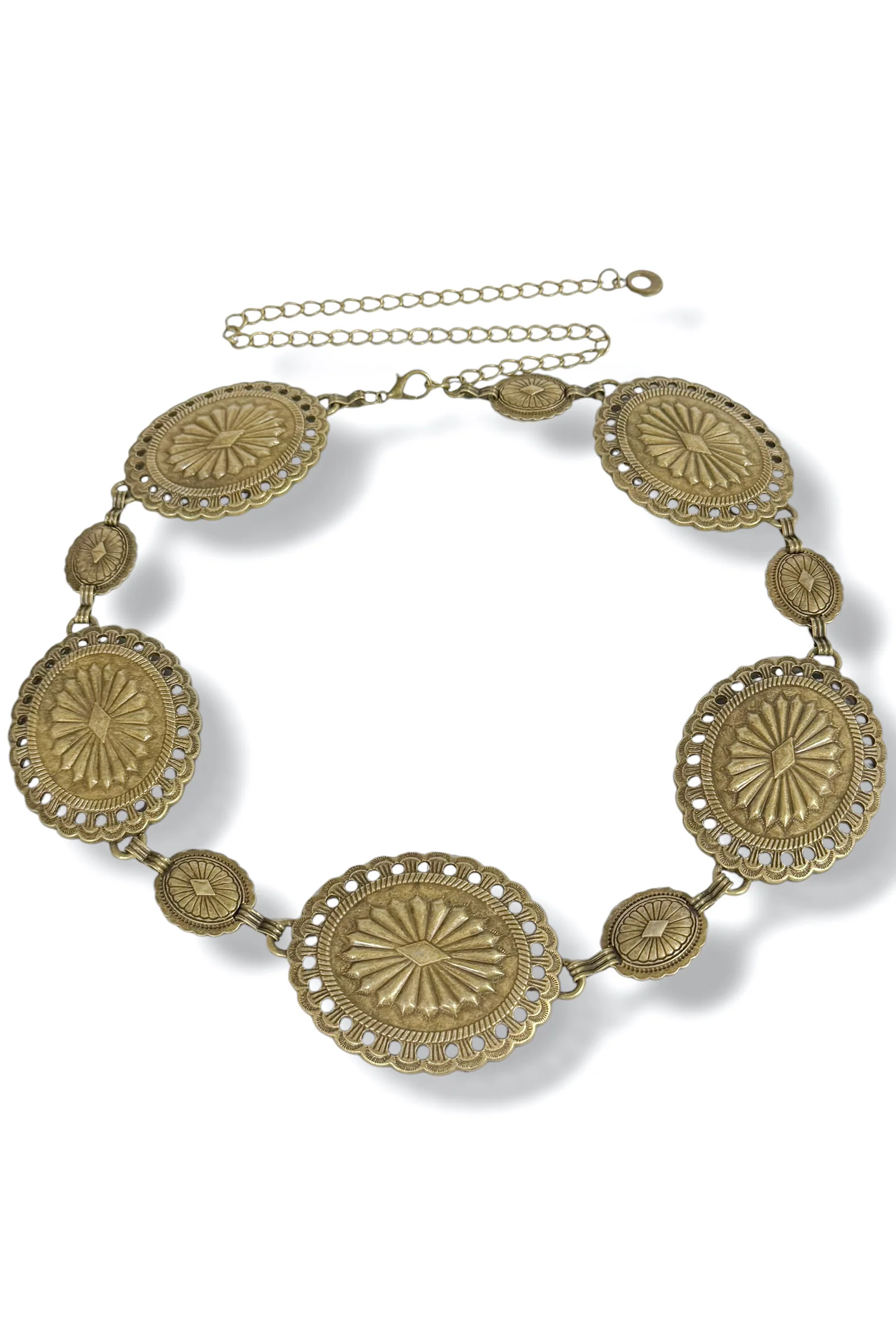 Calling Out Antique Gold Metal Chain Belt