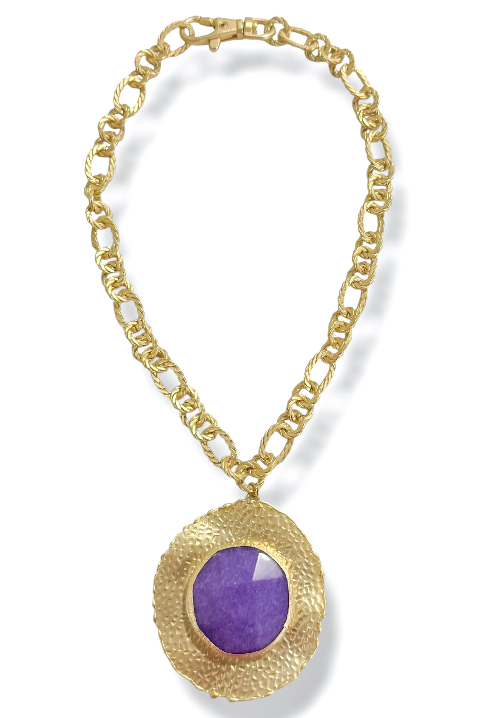 Virtue The Suzanne Purple Gemstone Disc Necklace
